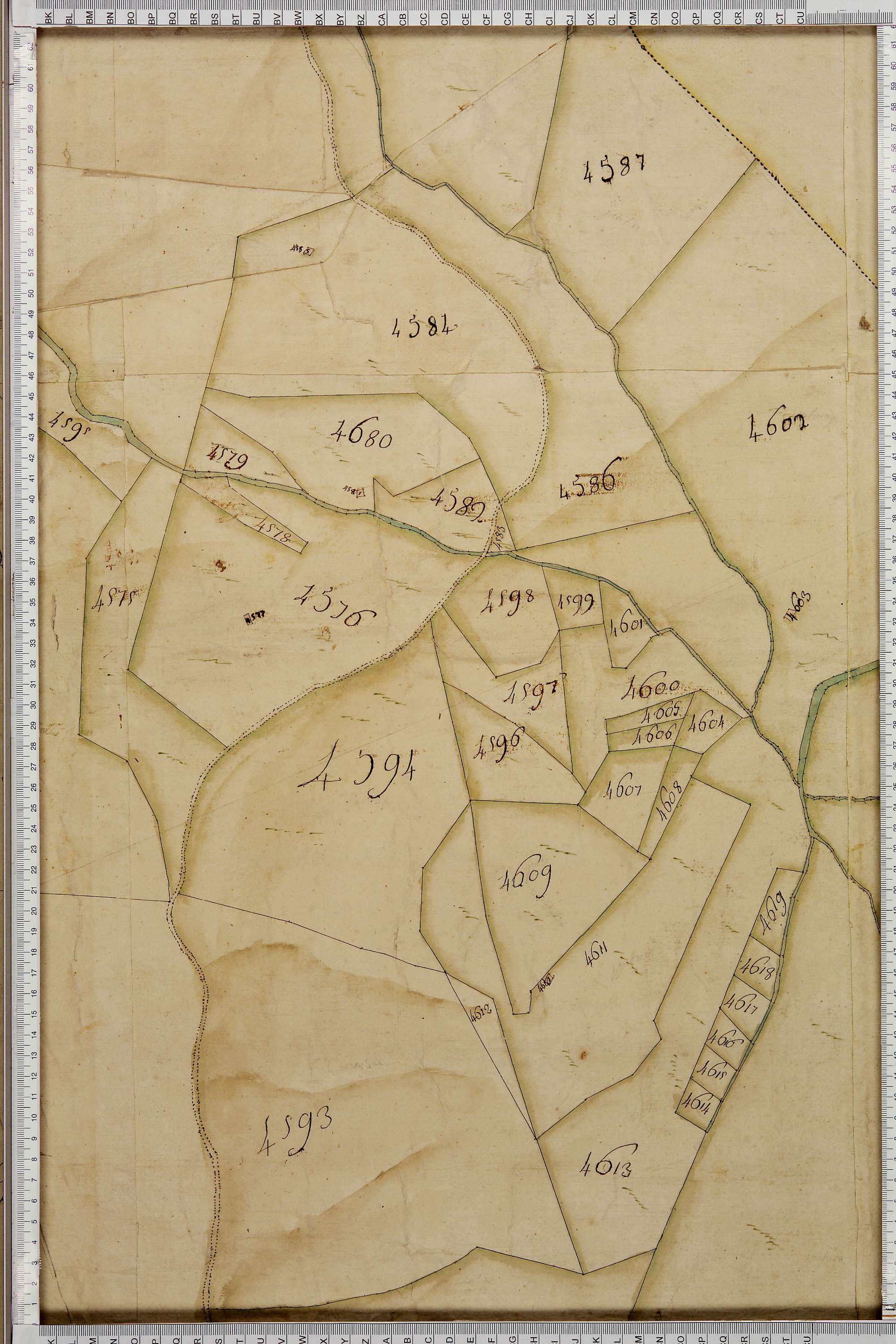 La Léchère - Copie de la mappe originale (plan cadastral) de la commune de Doucy en Tarentaise. Signée Cocelli, directeur de la péréquation.