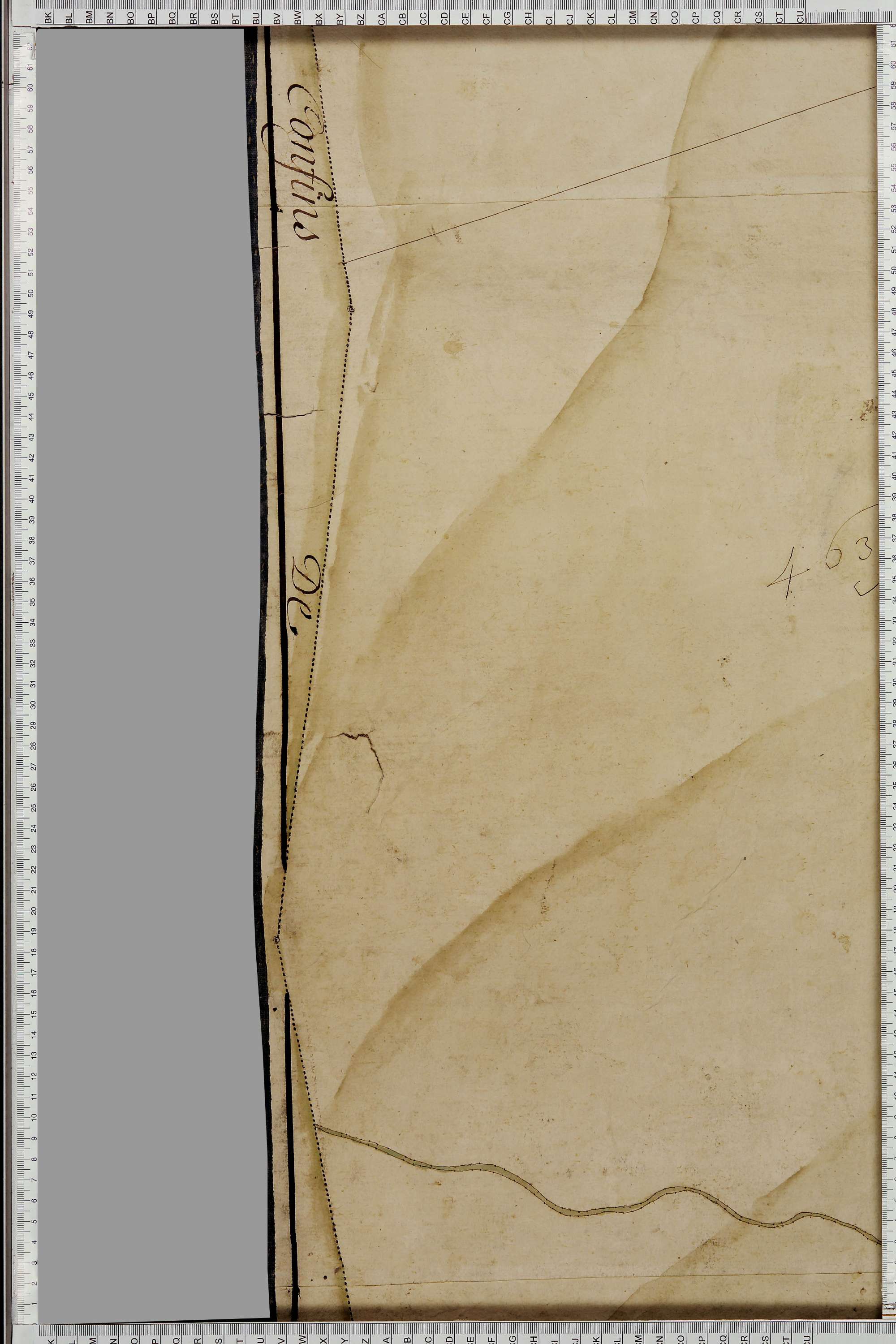 La Léchère - Copie de la mappe originale (plan cadastral) de la commune de Doucy en Tarentaise. Signée Cocelli, directeur de la péréquation.