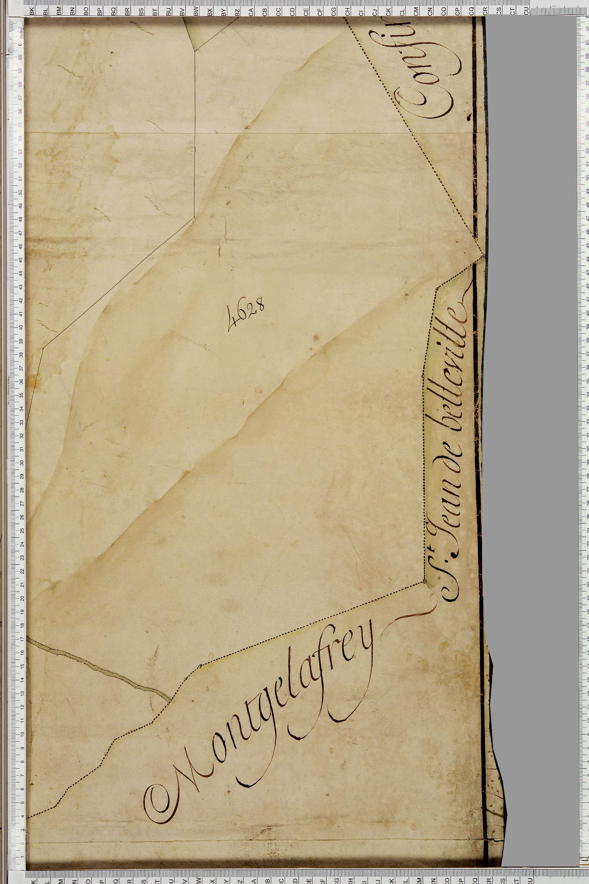 La Léchère - Copie de la mappe originale (plan cadastral) de la commune de Doucy en Tarentaise. Signée Cocelli, directeur de la péréquation.