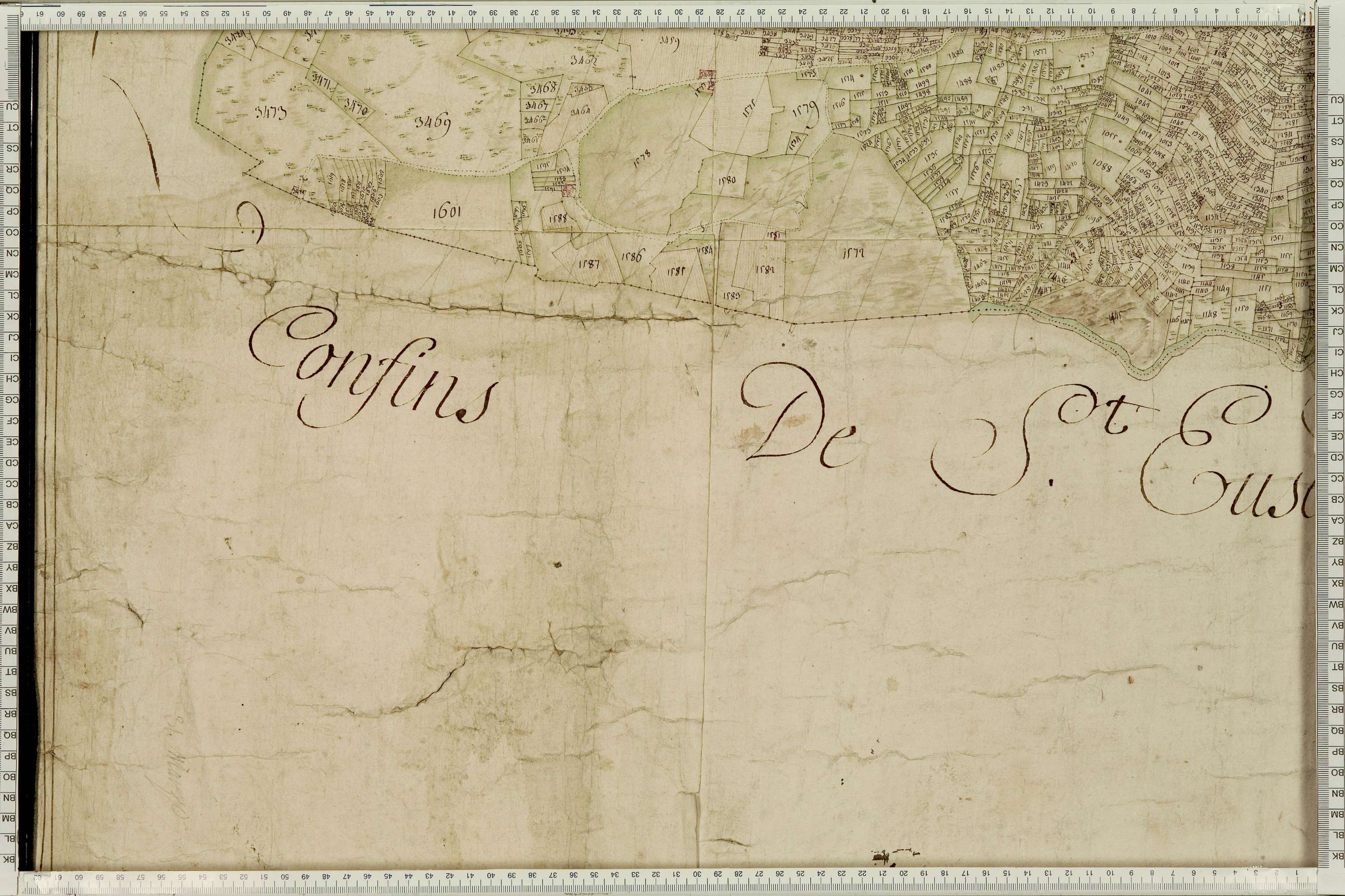 La Léchère - Copie de la mappe originale (plan cadastral) de la commune de Naves. Signée Cocelli, directeur de la péréquation générale.