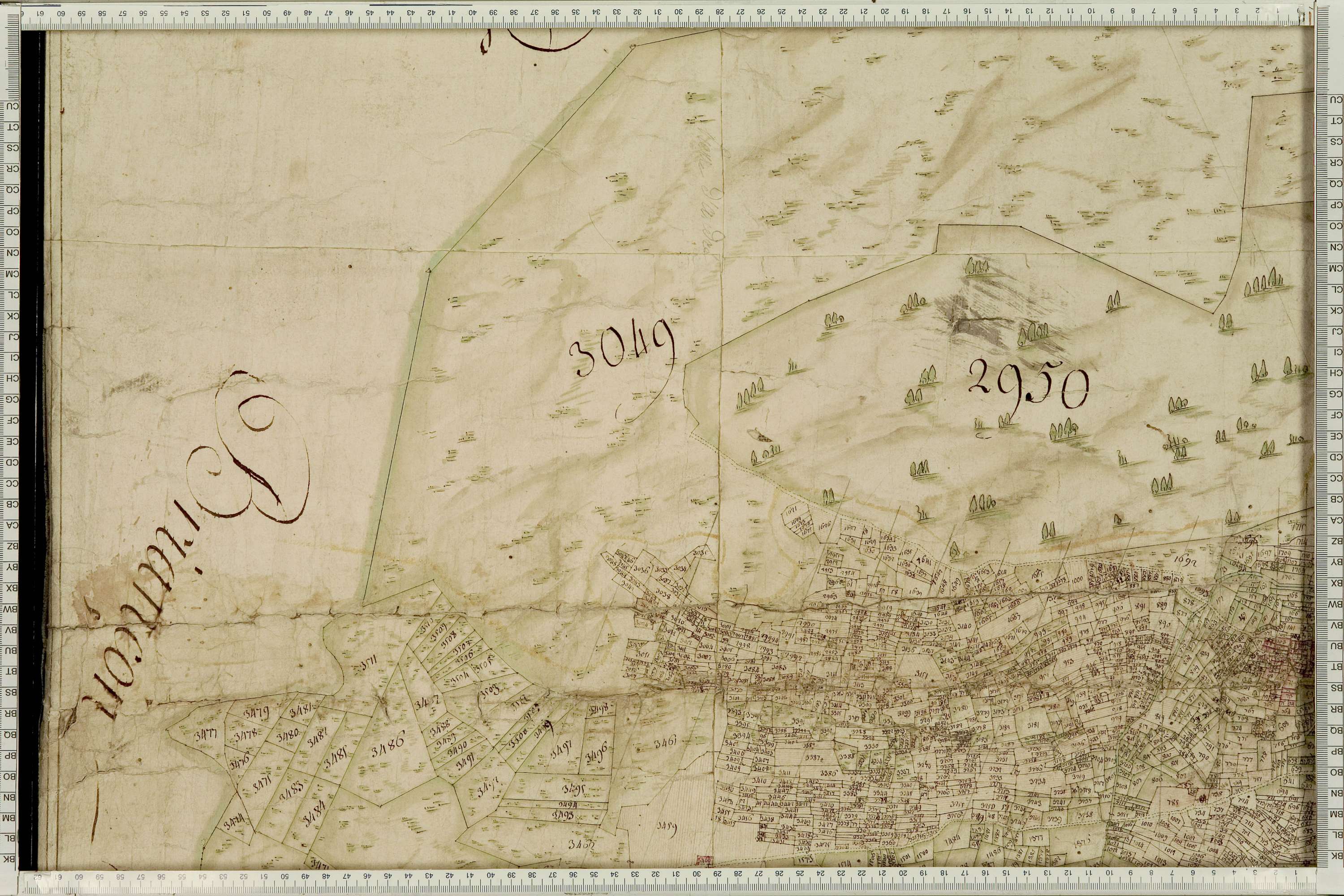 La Léchère - Copie de la mappe originale (plan cadastral) de la commune de Naves. Signée Cocelli, directeur de la péréquation générale.