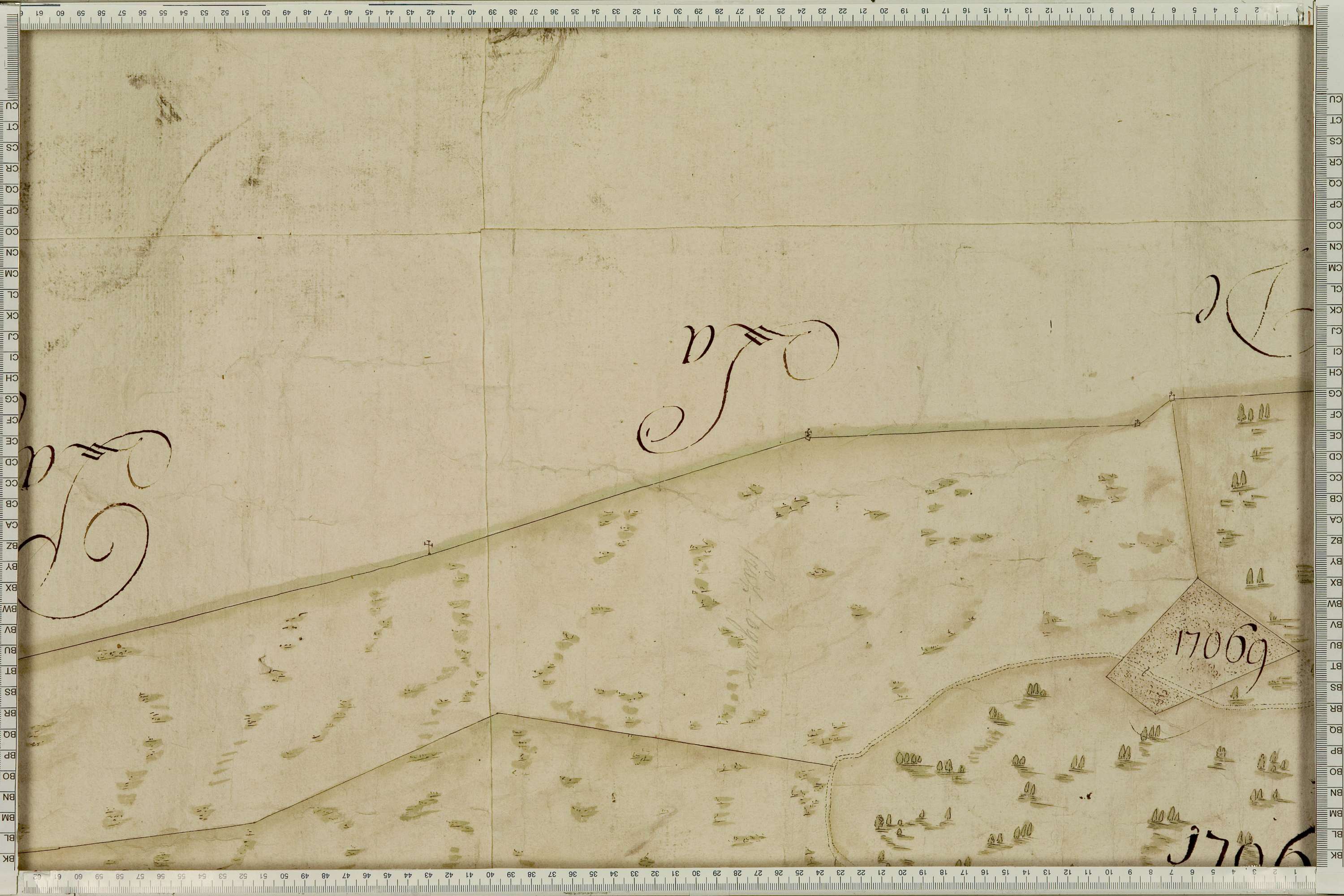 La Léchère - Copie de la mappe originale (plan cadastral) de la commune de Naves. Signée Cocelli, directeur de la péréquation générale.