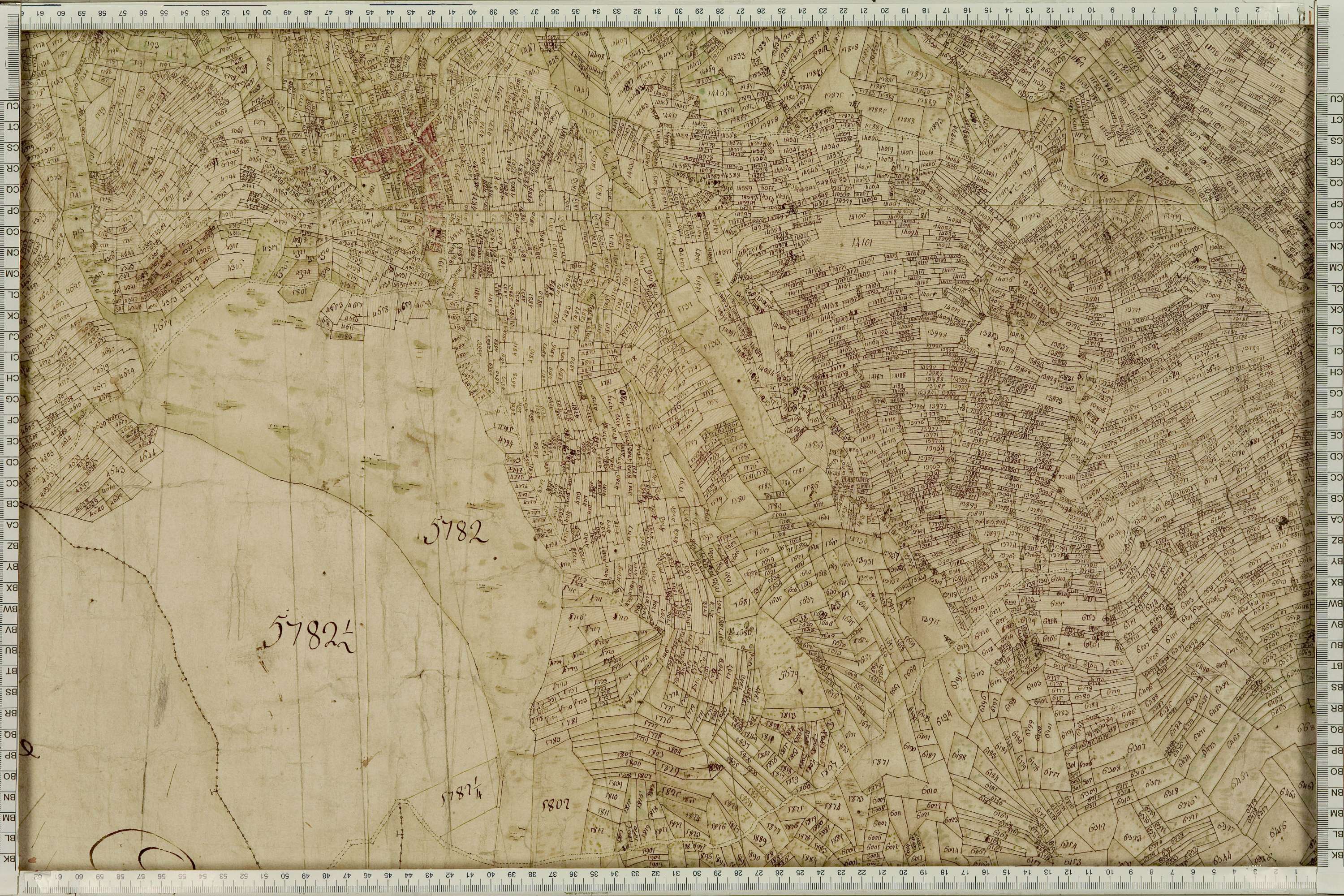 La Léchère - Copie de la mappe originale (plan cadastral) de la commune de Naves. Signée Cocelli, directeur de la péréquation générale.