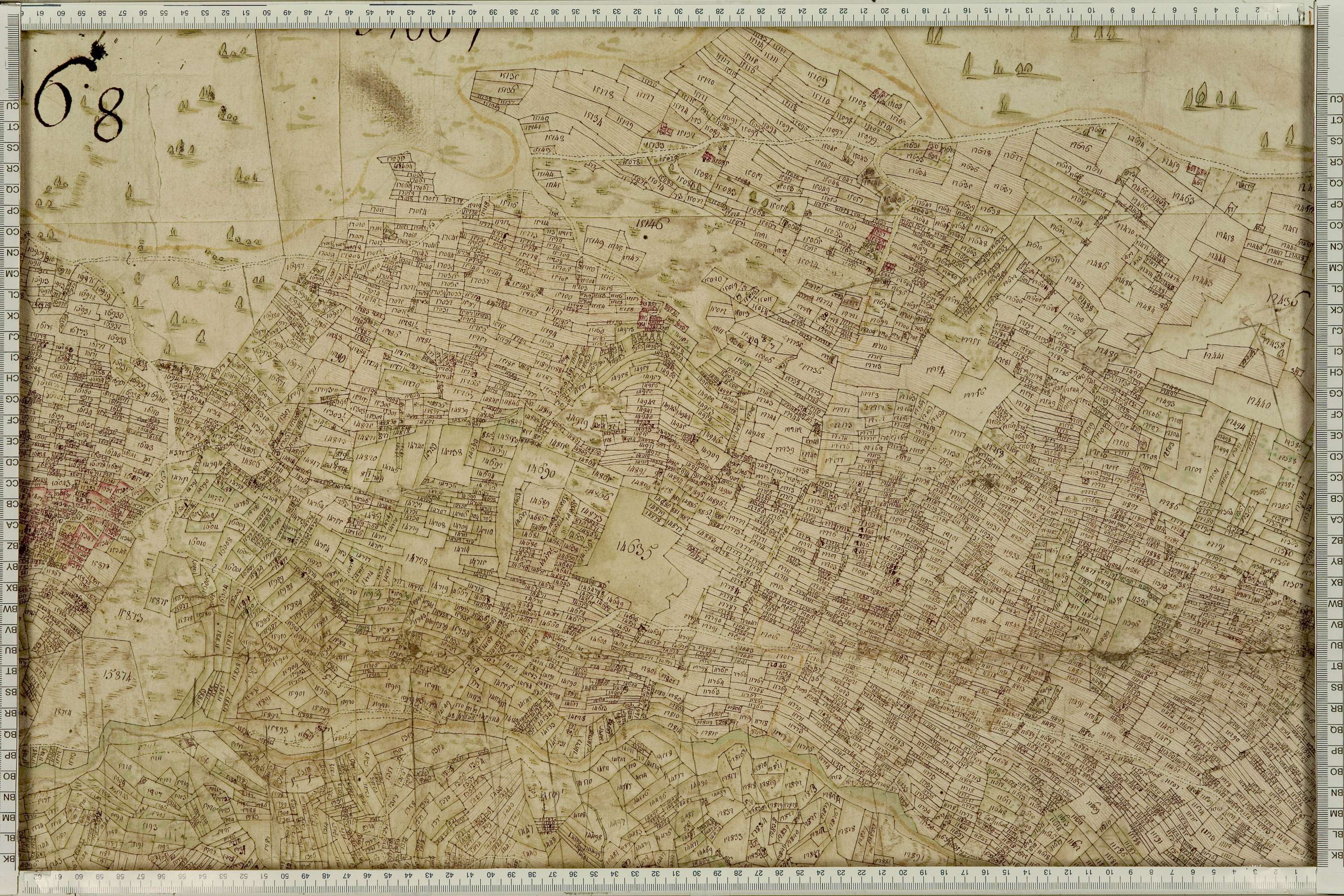 La Léchère - Copie de la mappe originale (plan cadastral) de la commune de Naves. Signée Cocelli, directeur de la péréquation générale.