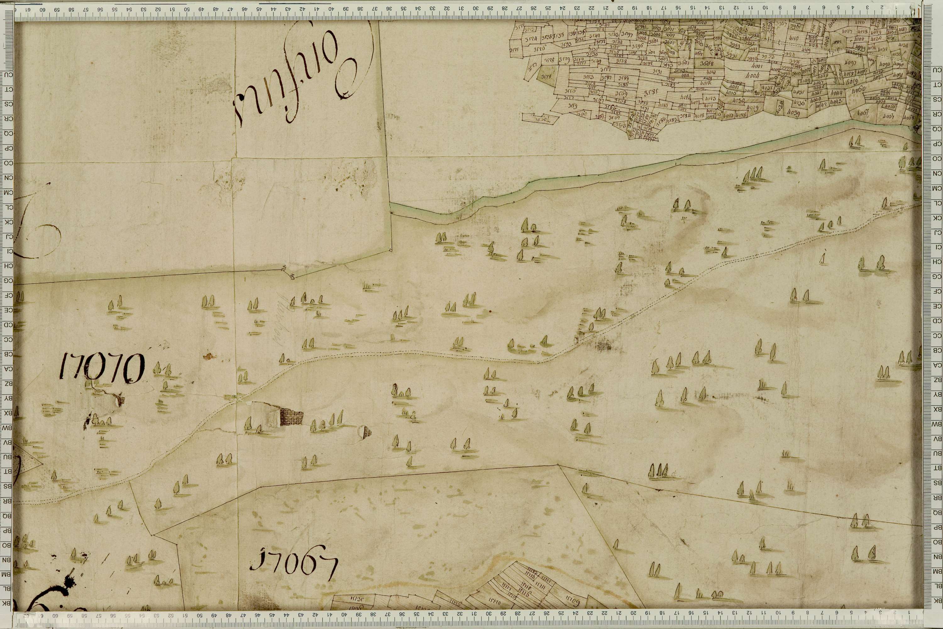 La Léchère - Copie de la mappe originale (plan cadastral) de la commune de Naves. Signée Cocelli, directeur de la péréquation générale.
