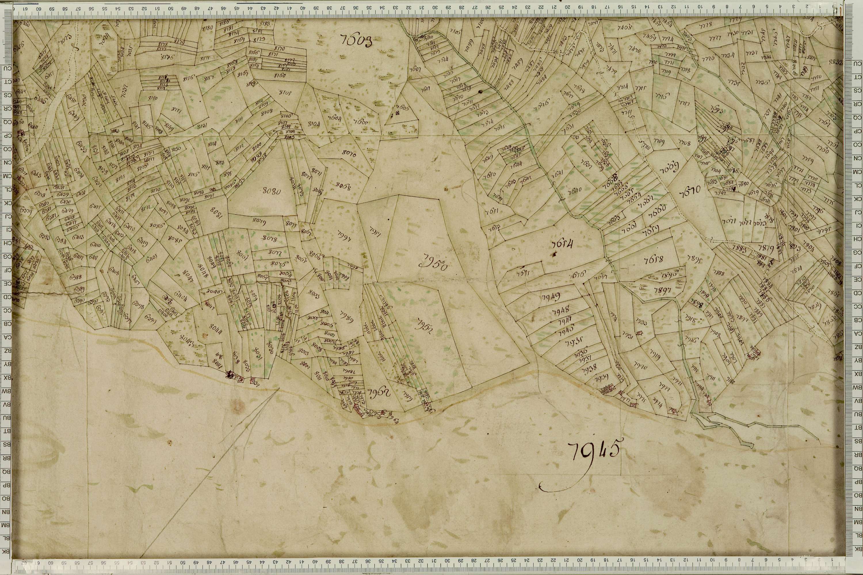 La Léchère - Copie de la mappe originale (plan cadastral) de la commune de Naves. Signée Cocelli, directeur de la péréquation générale.