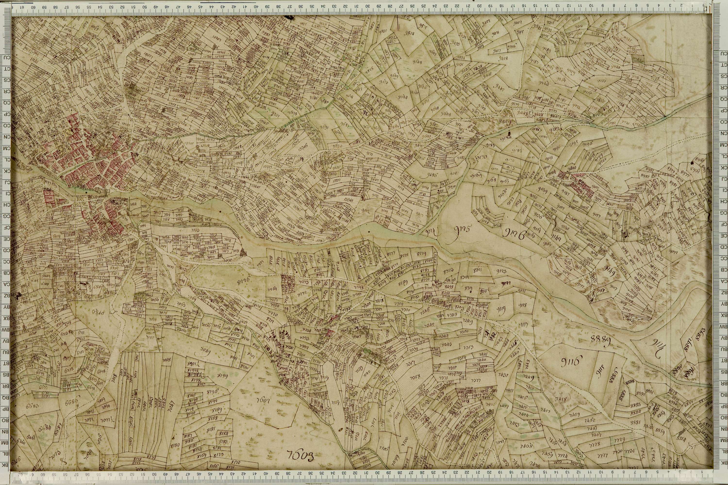 La Léchère - Copie de la mappe originale (plan cadastral) de la commune de Naves. Signée Cocelli, directeur de la péréquation générale.