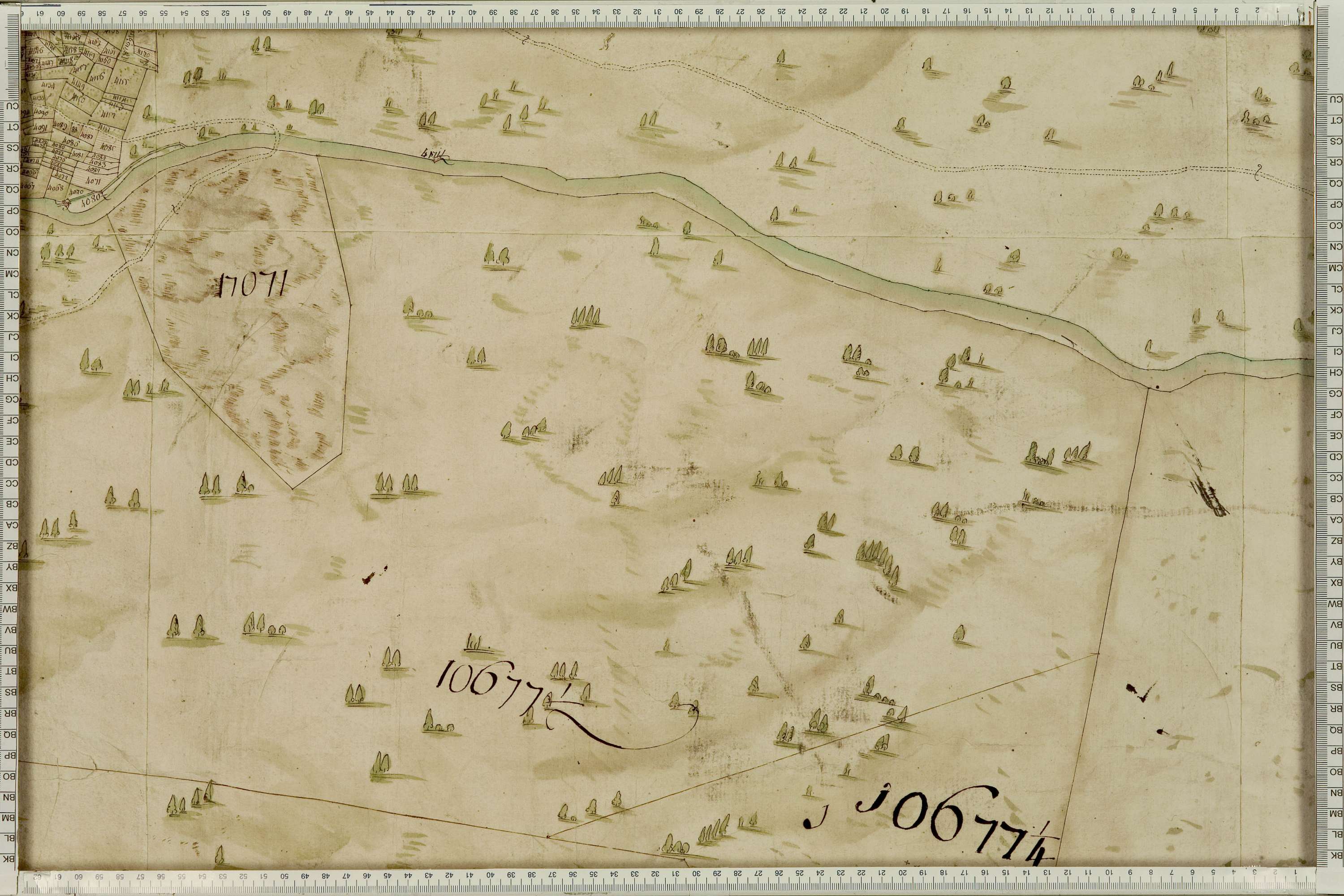 La Léchère - Copie de la mappe originale (plan cadastral) de la commune de Naves. Signée Cocelli, directeur de la péréquation générale.