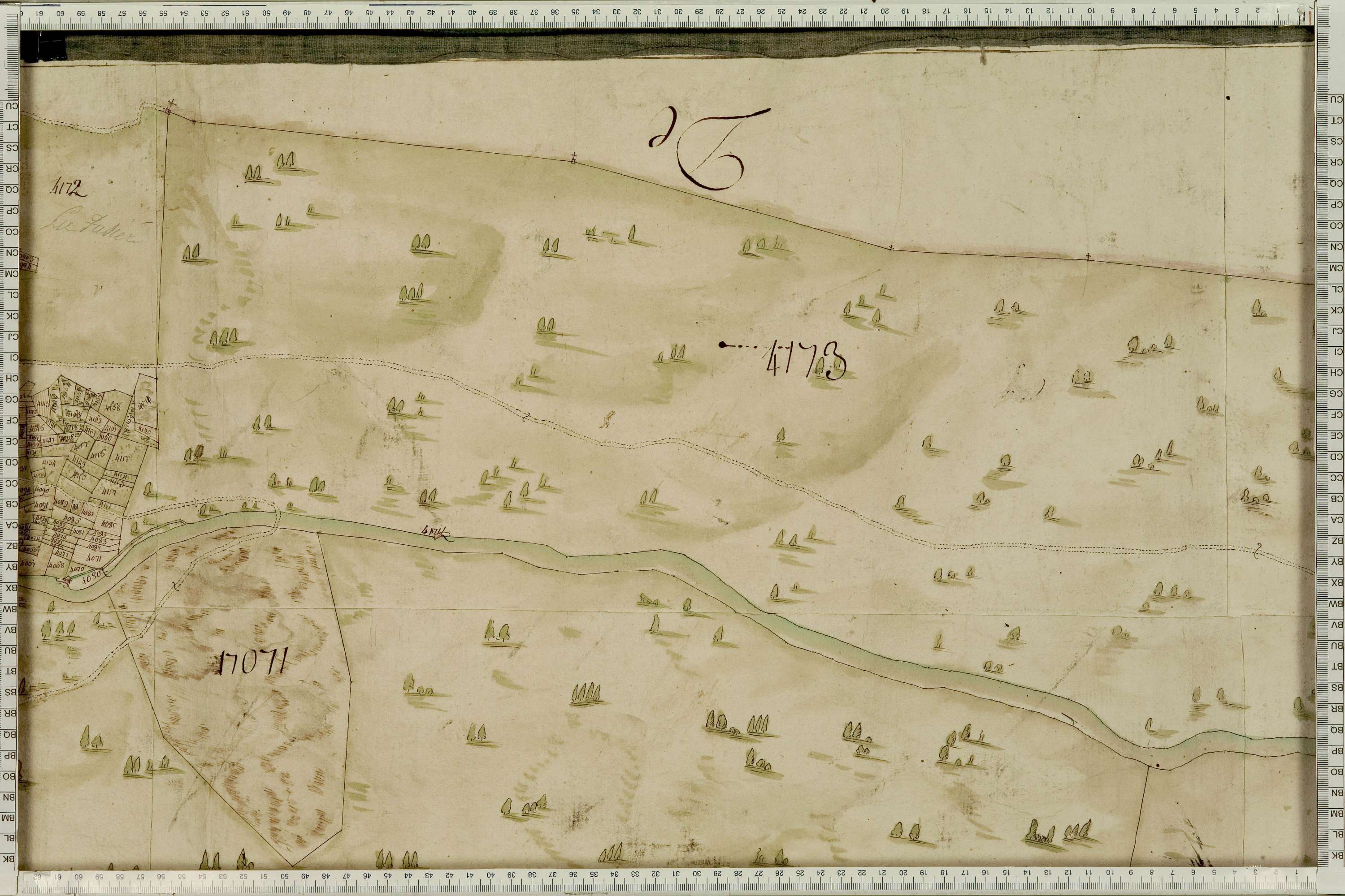 La Léchère - Copie de la mappe originale (plan cadastral) de la commune de Naves. Signée Cocelli, directeur de la péréquation générale.