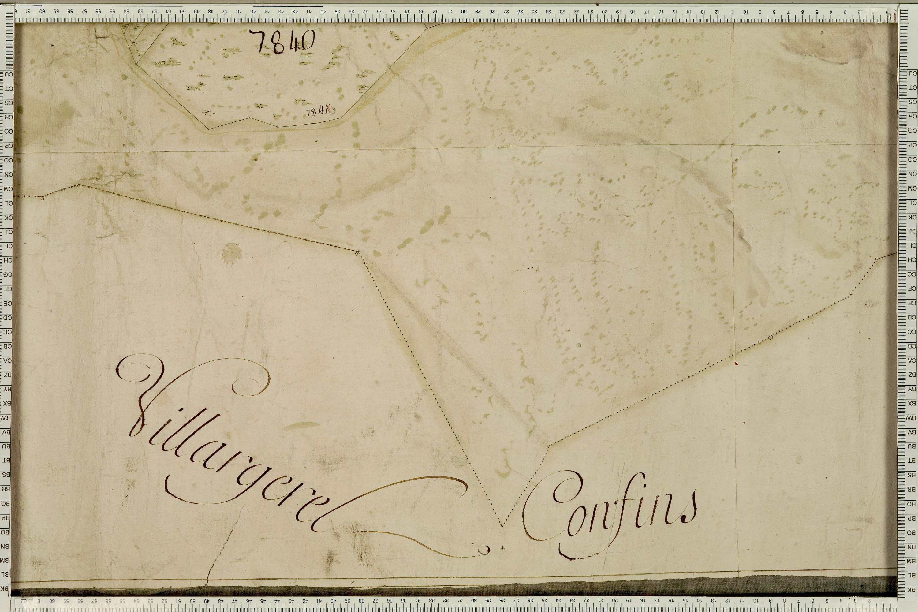 La Léchère - Copie de la mappe originale (plan cadastral) de la commune de Naves. Signée Cocelli, directeur de la péréquation générale.
