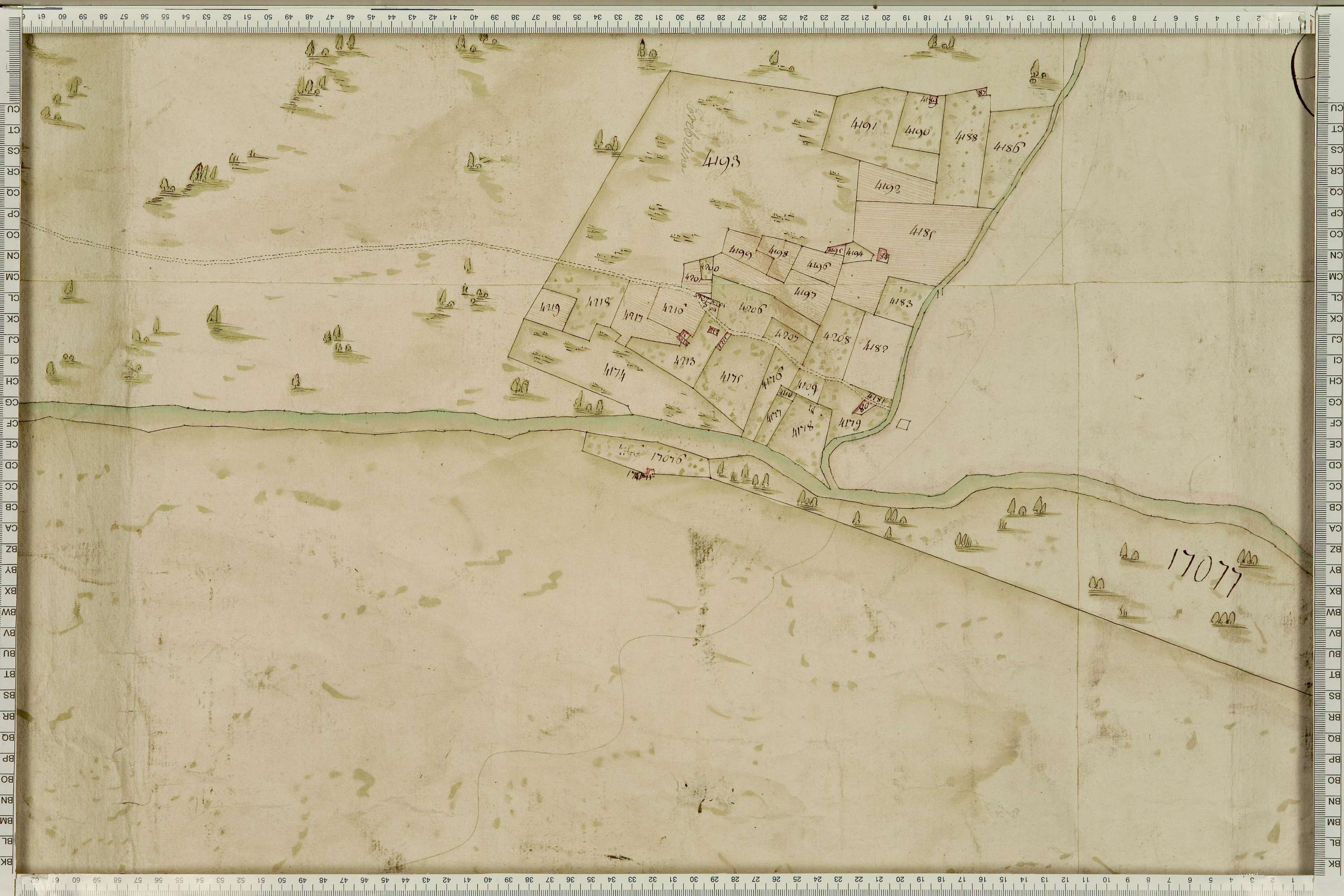 La Léchère - Copie de la mappe originale (plan cadastral) de la commune de Naves. Signée Cocelli, directeur de la péréquation générale.