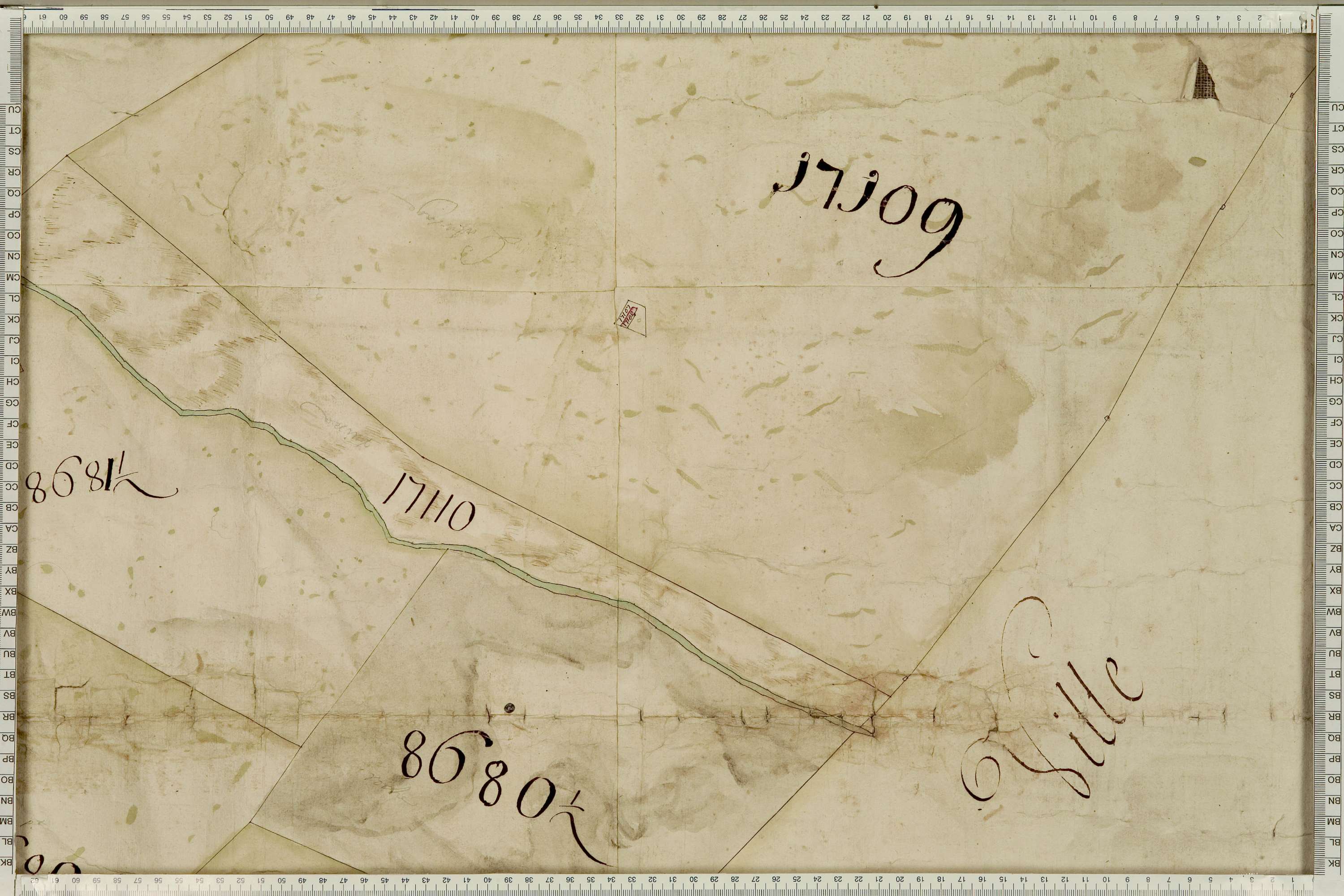 La Léchère - Copie de la mappe originale (plan cadastral) de la commune de Naves. Signée Cocelli, directeur de la péréquation générale.