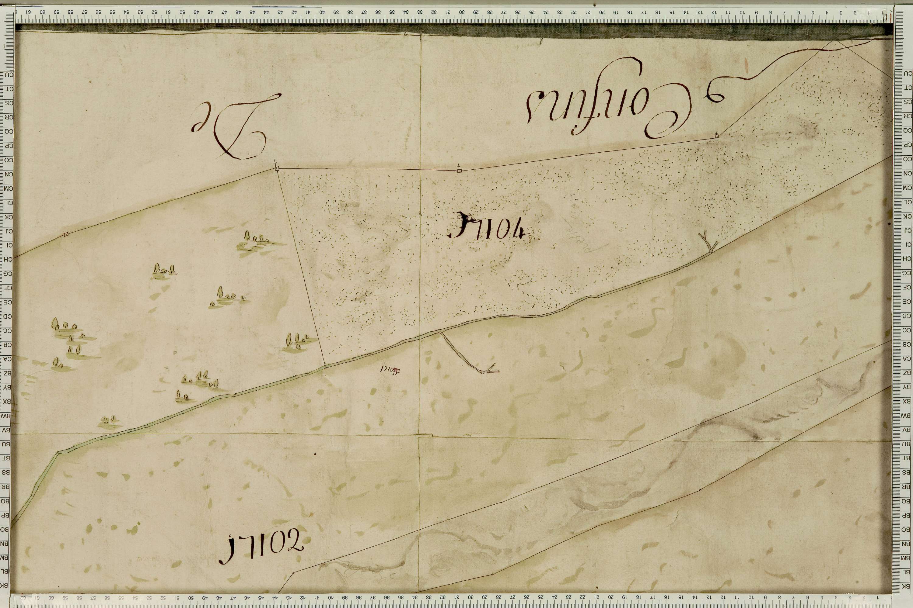 La Léchère - Copie de la mappe originale (plan cadastral) de la commune de Naves. Signée Cocelli, directeur de la péréquation générale.
