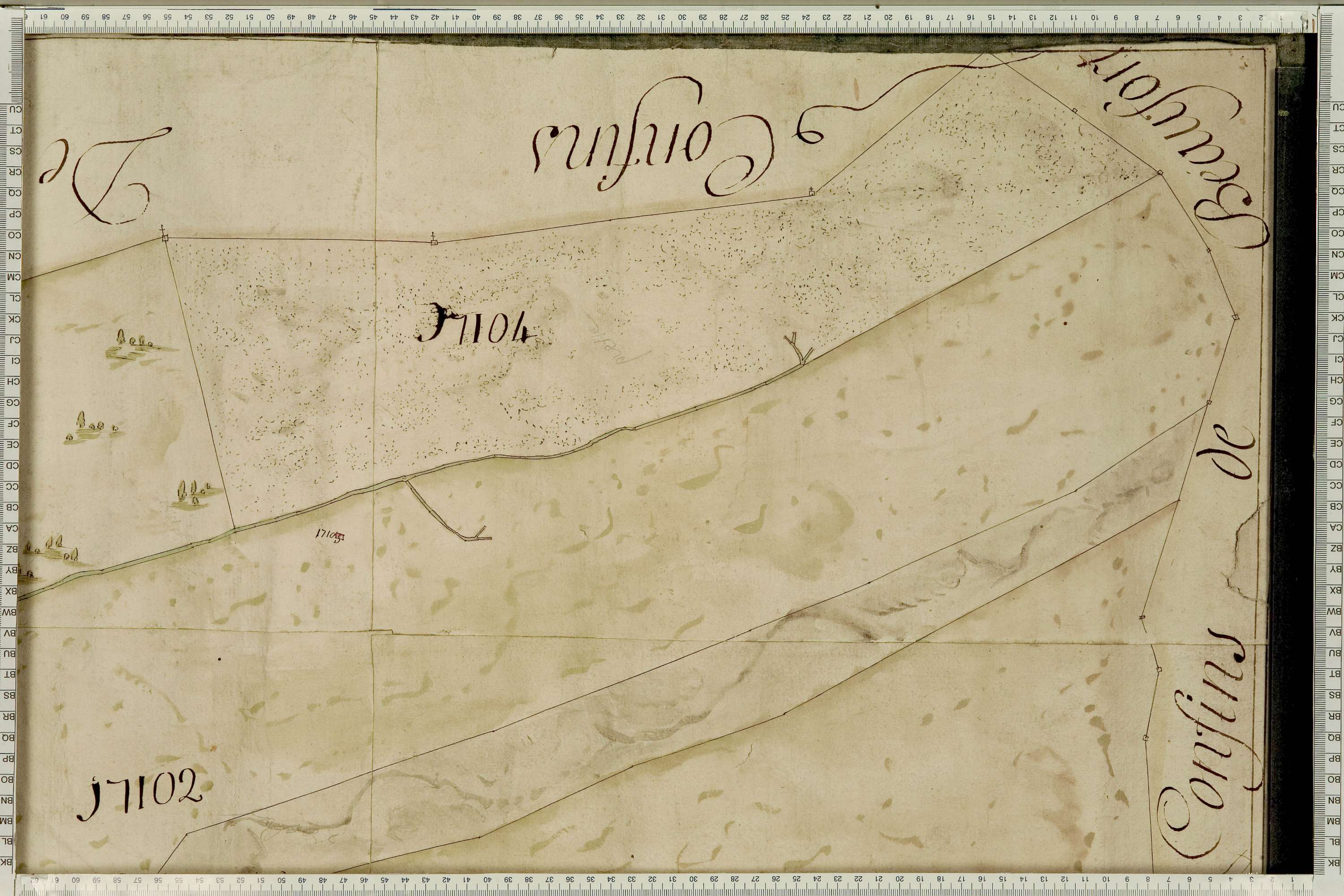 La Léchère - Copie de la mappe originale (plan cadastral) de la commune de Naves. Signée Cocelli, directeur de la péréquation générale.