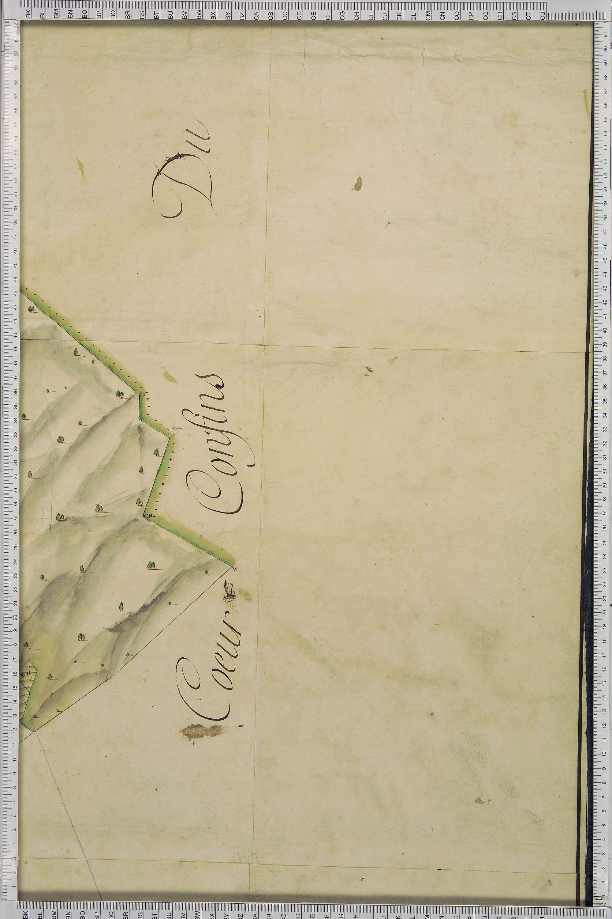 La Léchère - Copie de la mappe originale (plan cadastral) de la commune de Notre-Dame-de-Briançon. Signée Cocelli, directeur de la péréquation générale.