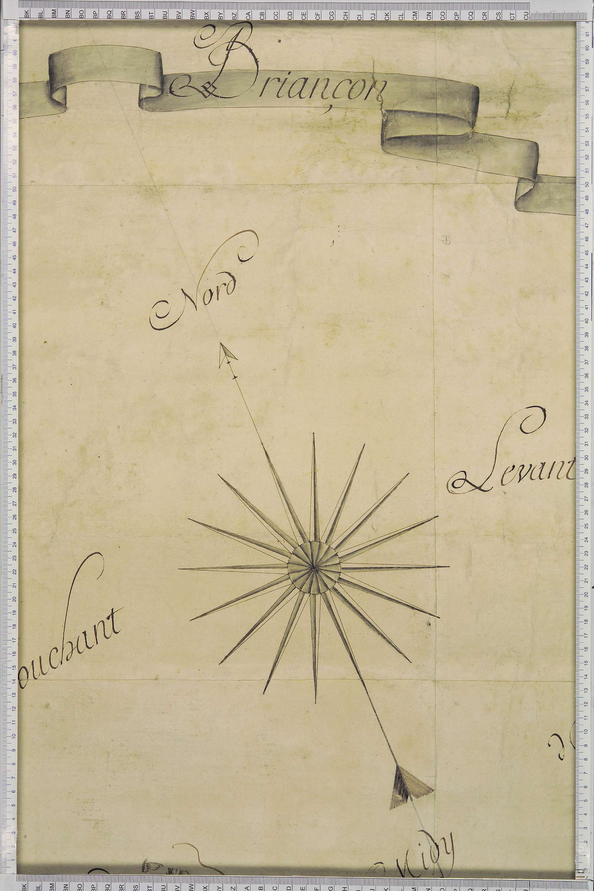 La Léchère - Copie de la mappe originale (plan cadastral) de la commune de Notre-Dame-de-Briançon. Signée Cocelli, directeur de la péréquation générale.