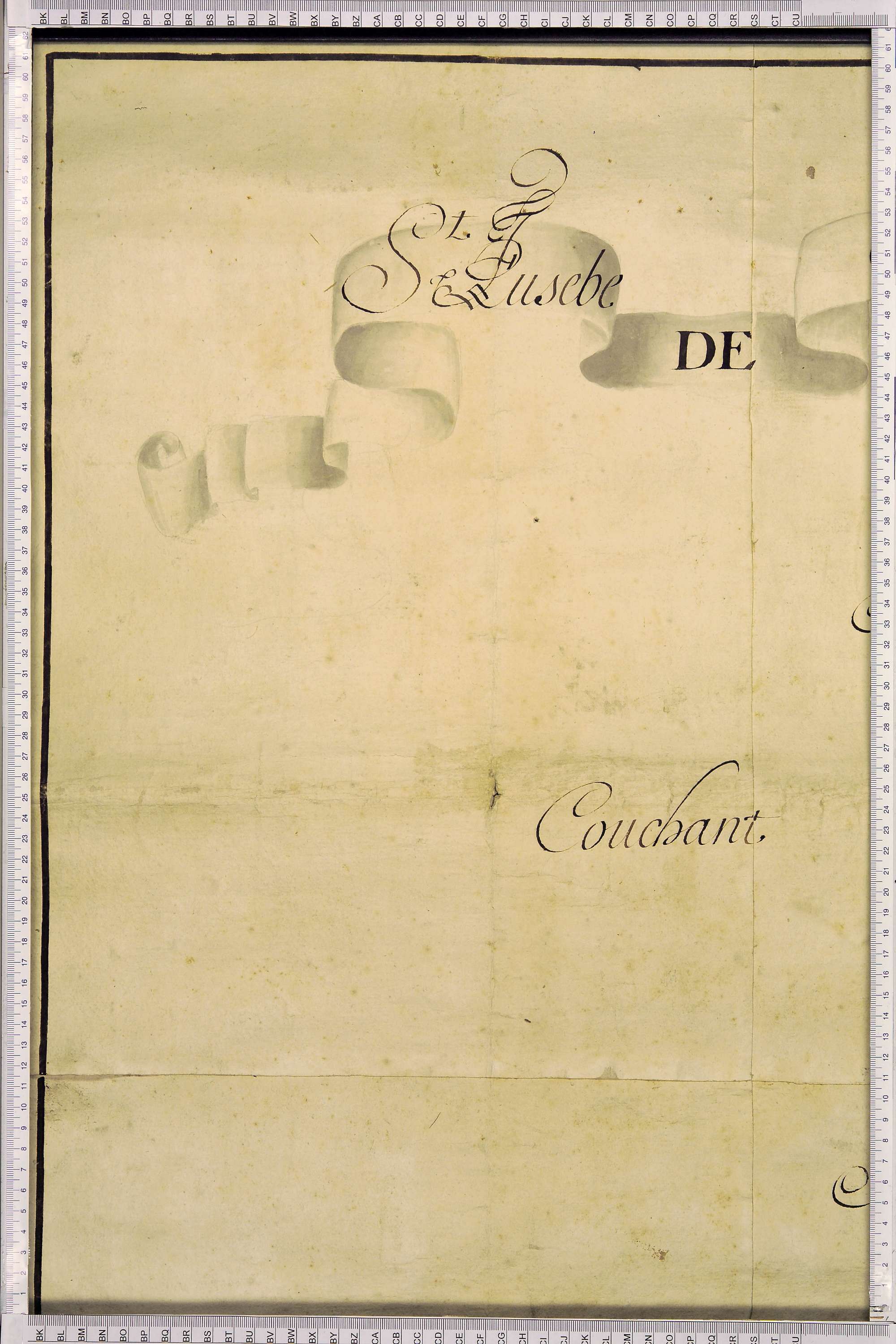 La Léchère - Copie de la mappe originale (plan cadastral) de la commune de Petit-Coeur (Saint-Eusèbe-de-Cœur), dans lequel sont figurées et numérotées les 1543 parcelles qui composent le territoire de la commune. Signée Cocelli, directeur de la péréquatio