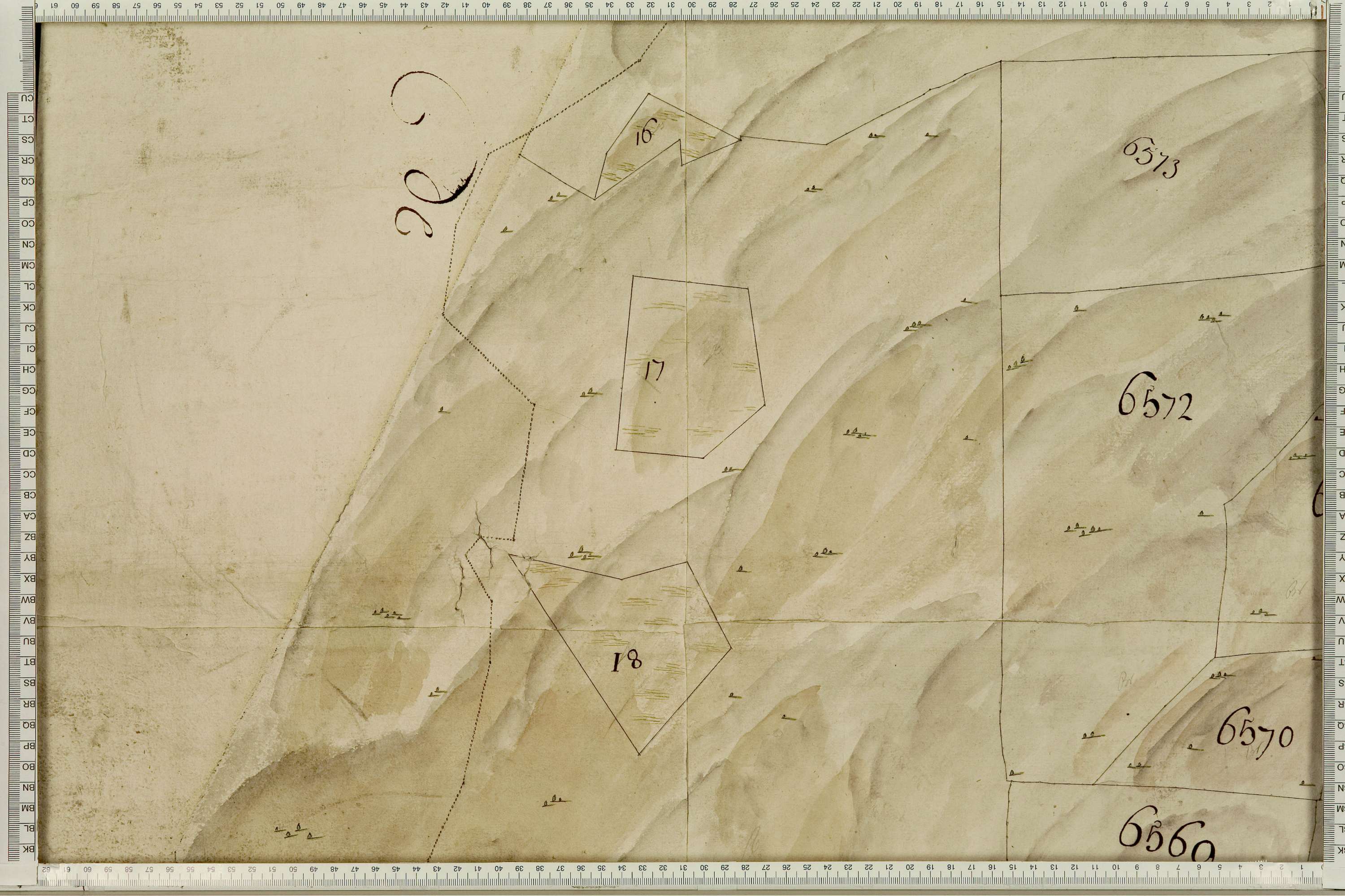 La Léchère - Copie de la mappe originale (plan cadastral) de la commune de Pussy. Signée Cocelli, directeur de la péréquation.