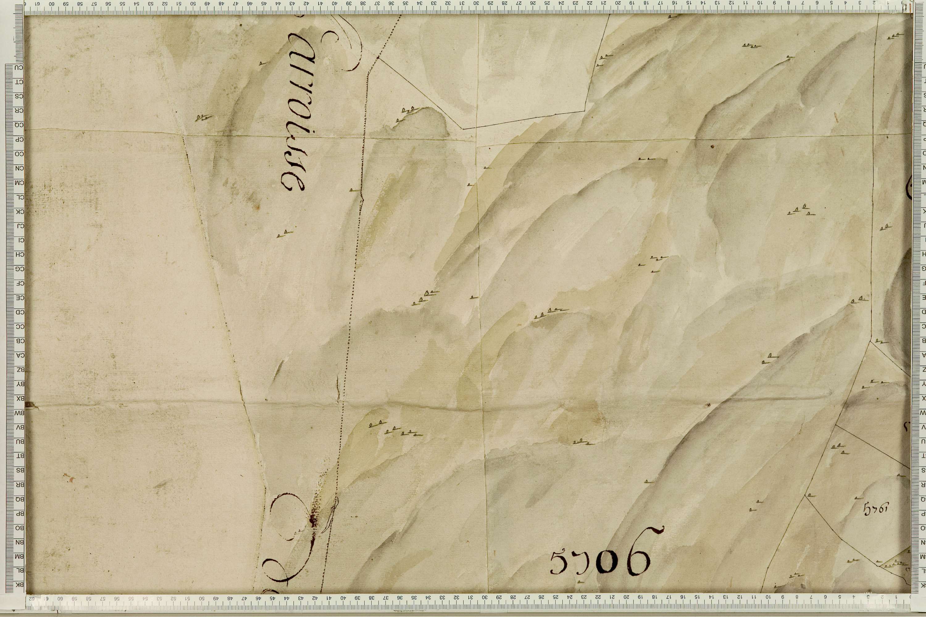 La Léchère - Copie de la mappe originale (plan cadastral) de la commune de Pussy. Signée Cocelli, directeur de la péréquation.