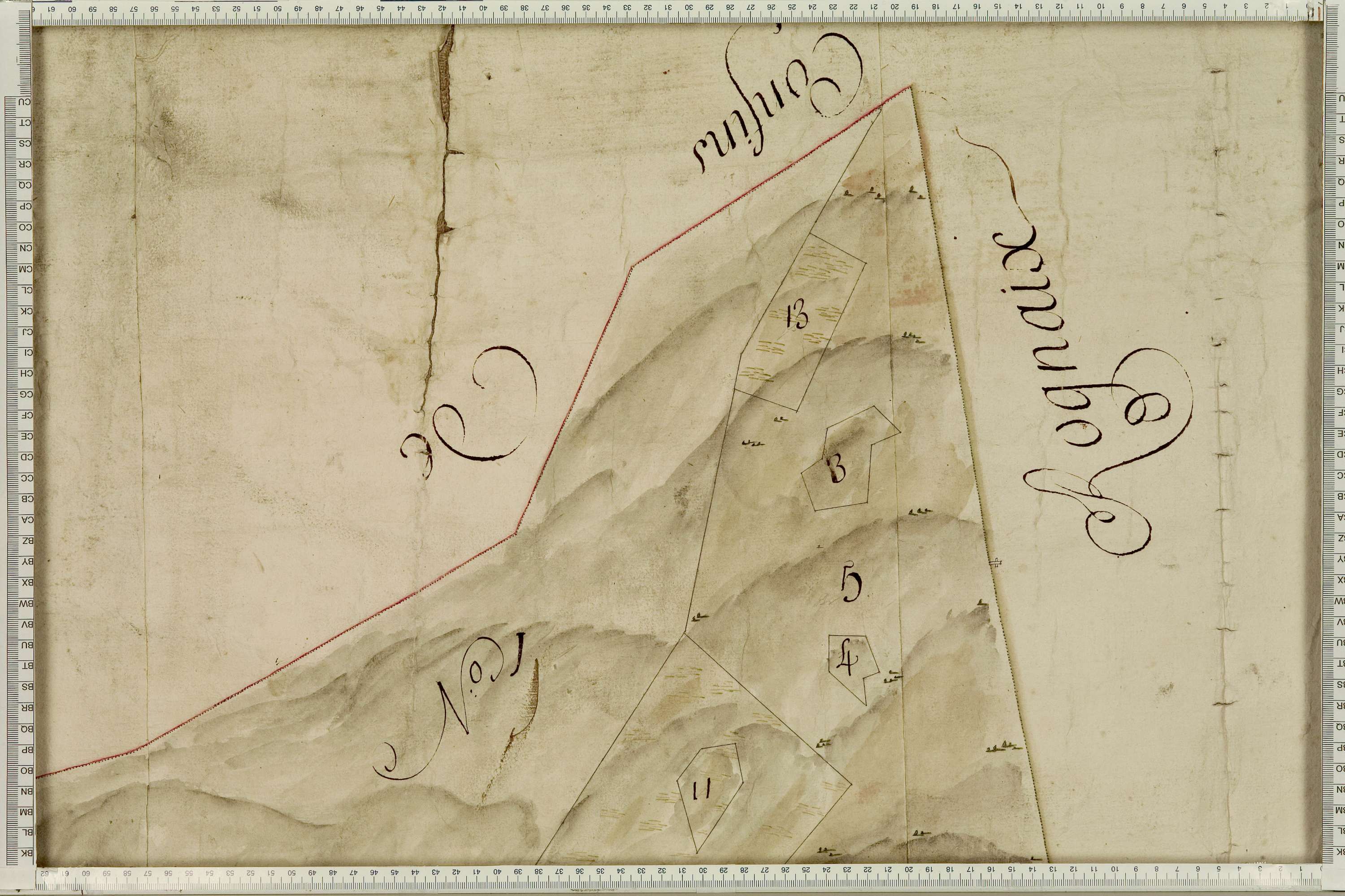 La Léchère - Copie de la mappe originale (plan cadastral) de la commune de Pussy. Signée Cocelli, directeur de la péréquation.