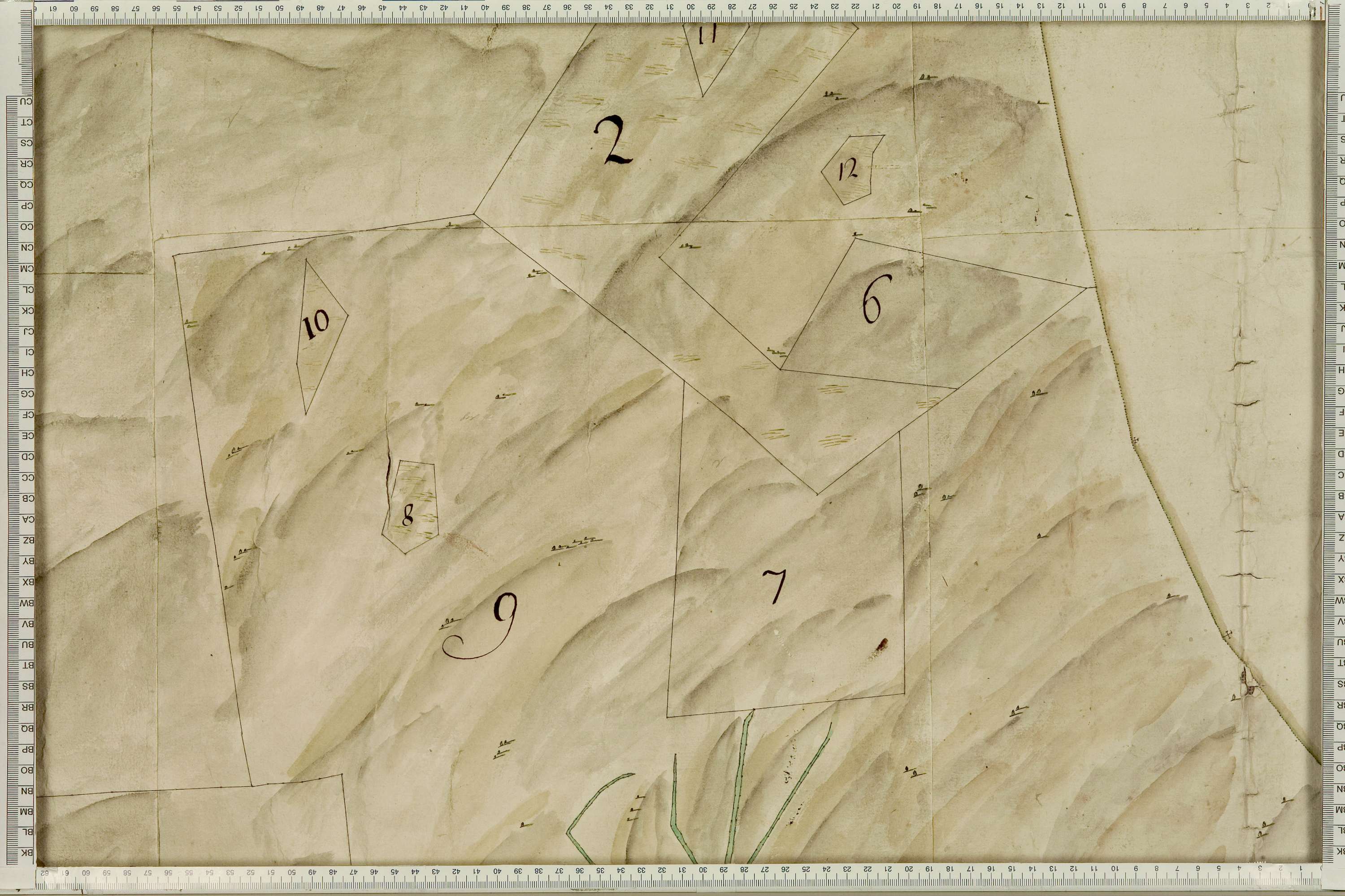 La Léchère - Copie de la mappe originale (plan cadastral) de la commune de Pussy. Signée Cocelli, directeur de la péréquation.