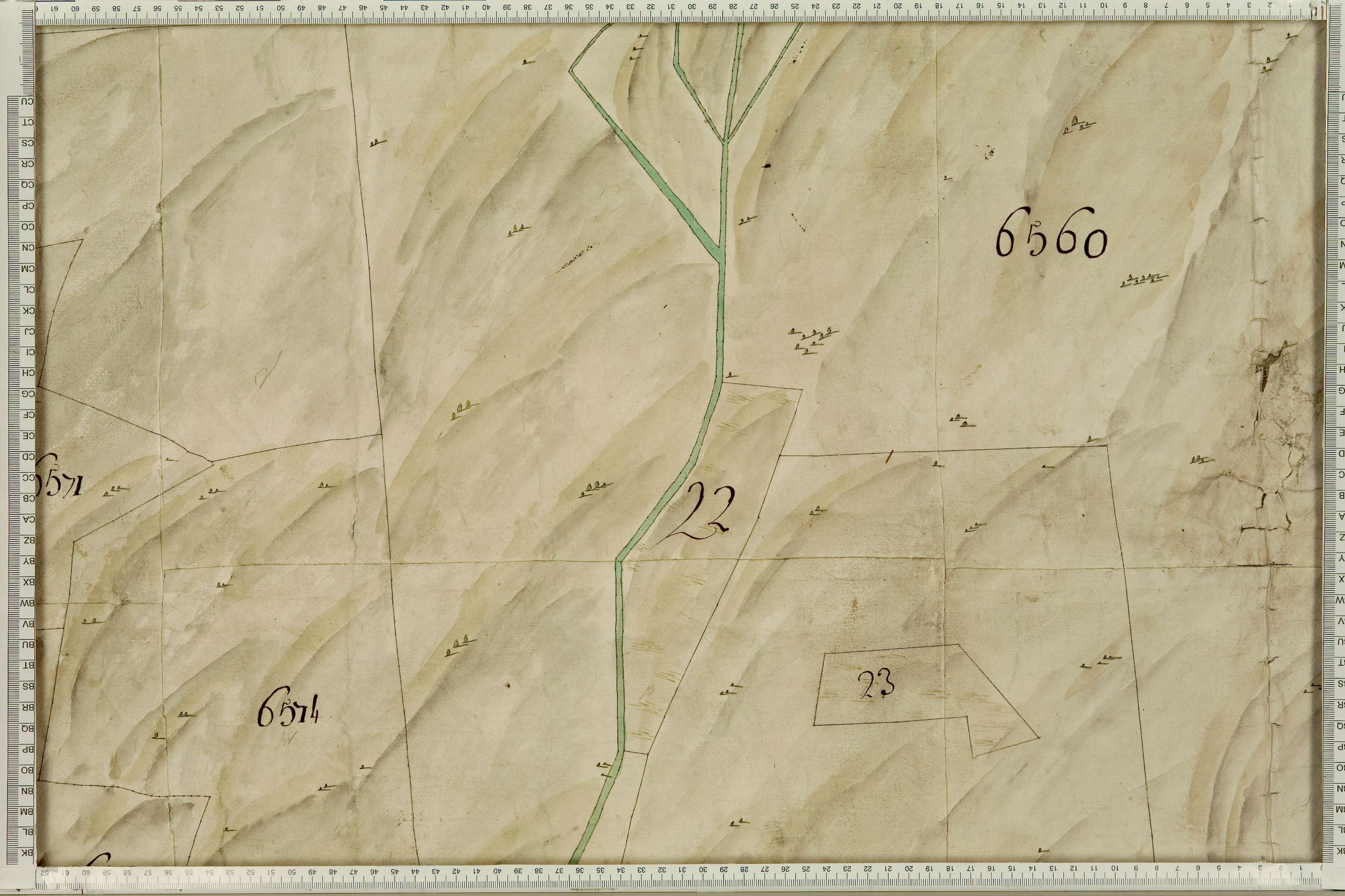 La Léchère - Copie de la mappe originale (plan cadastral) de la commune de Pussy. Signée Cocelli, directeur de la péréquation.