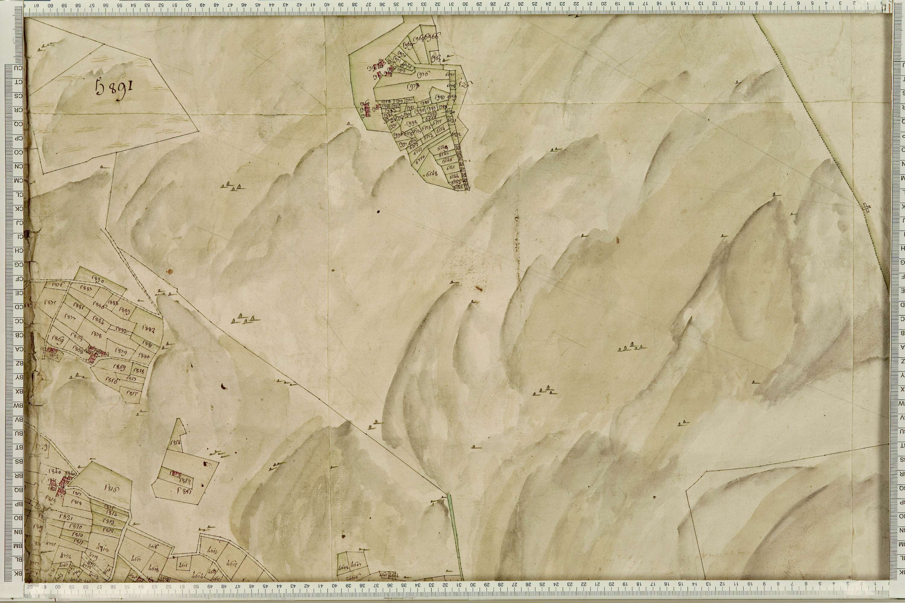 La Léchère - Copie de la mappe originale (plan cadastral) de la commune de Pussy. Signée Cocelli, directeur de la péréquation.