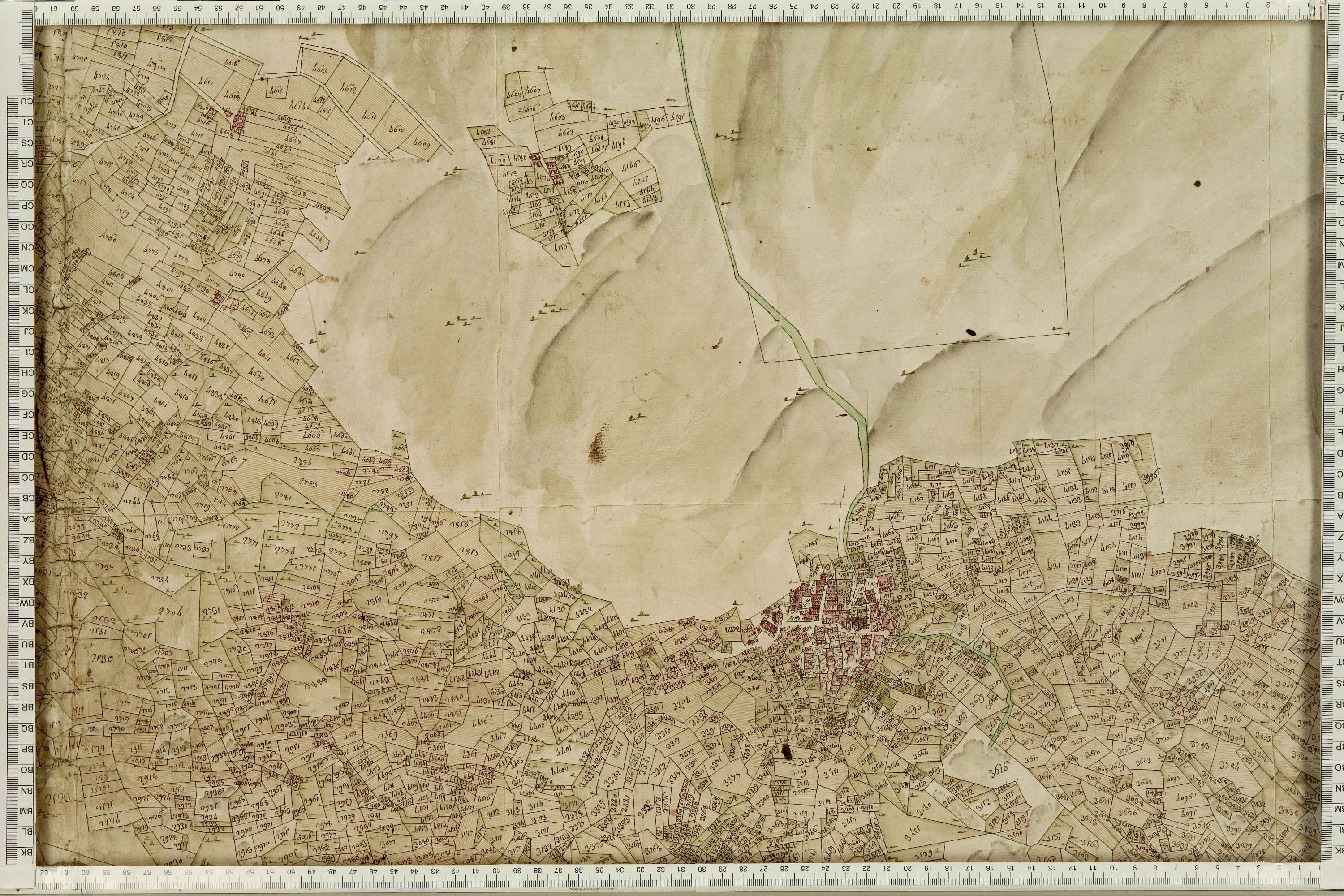 La Léchère - Copie de la mappe originale (plan cadastral) de la commune de Pussy. Signée Cocelli, directeur de la péréquation.