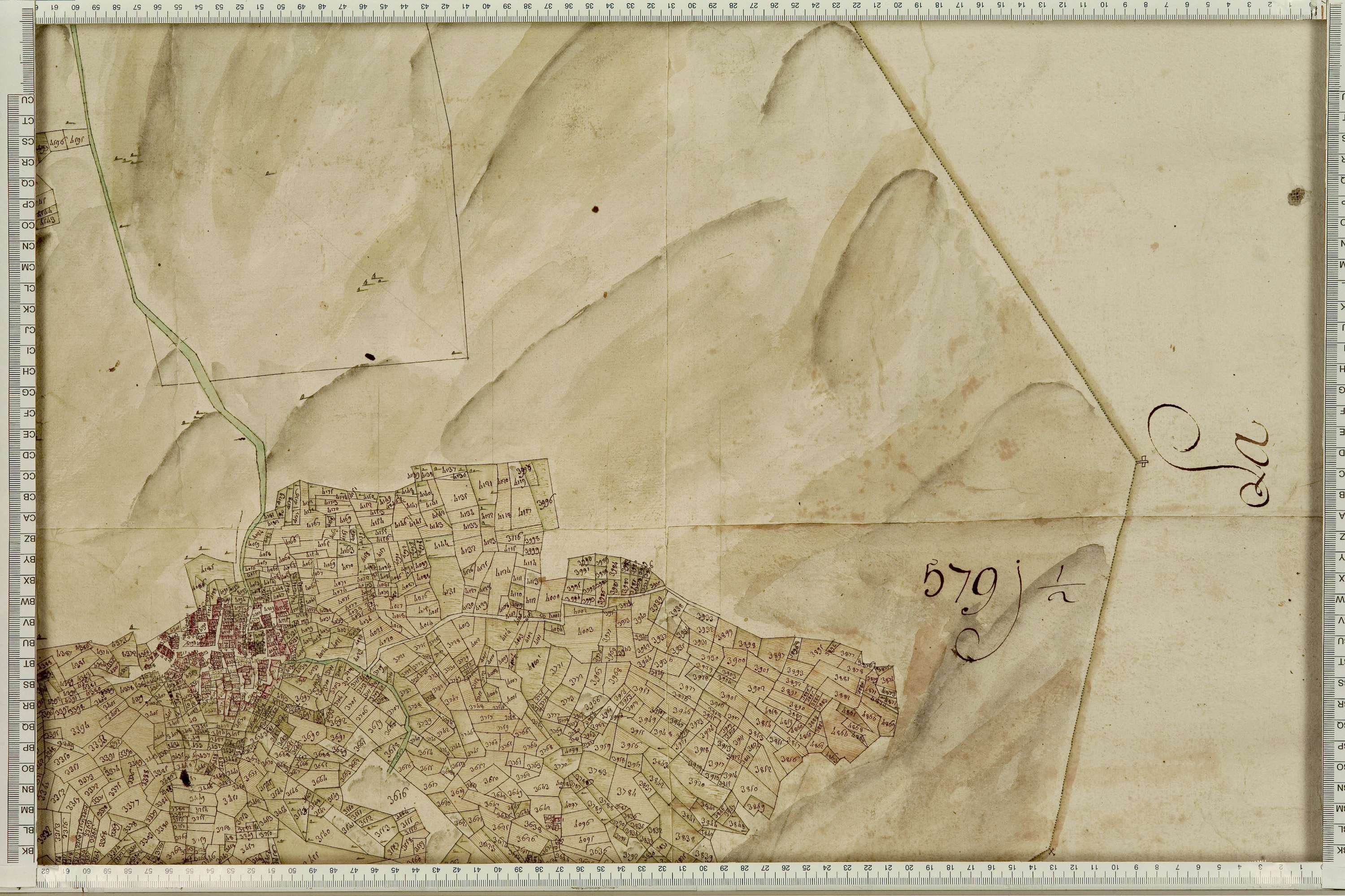 La Léchère - Copie de la mappe originale (plan cadastral) de la commune de Pussy. Signée Cocelli, directeur de la péréquation.