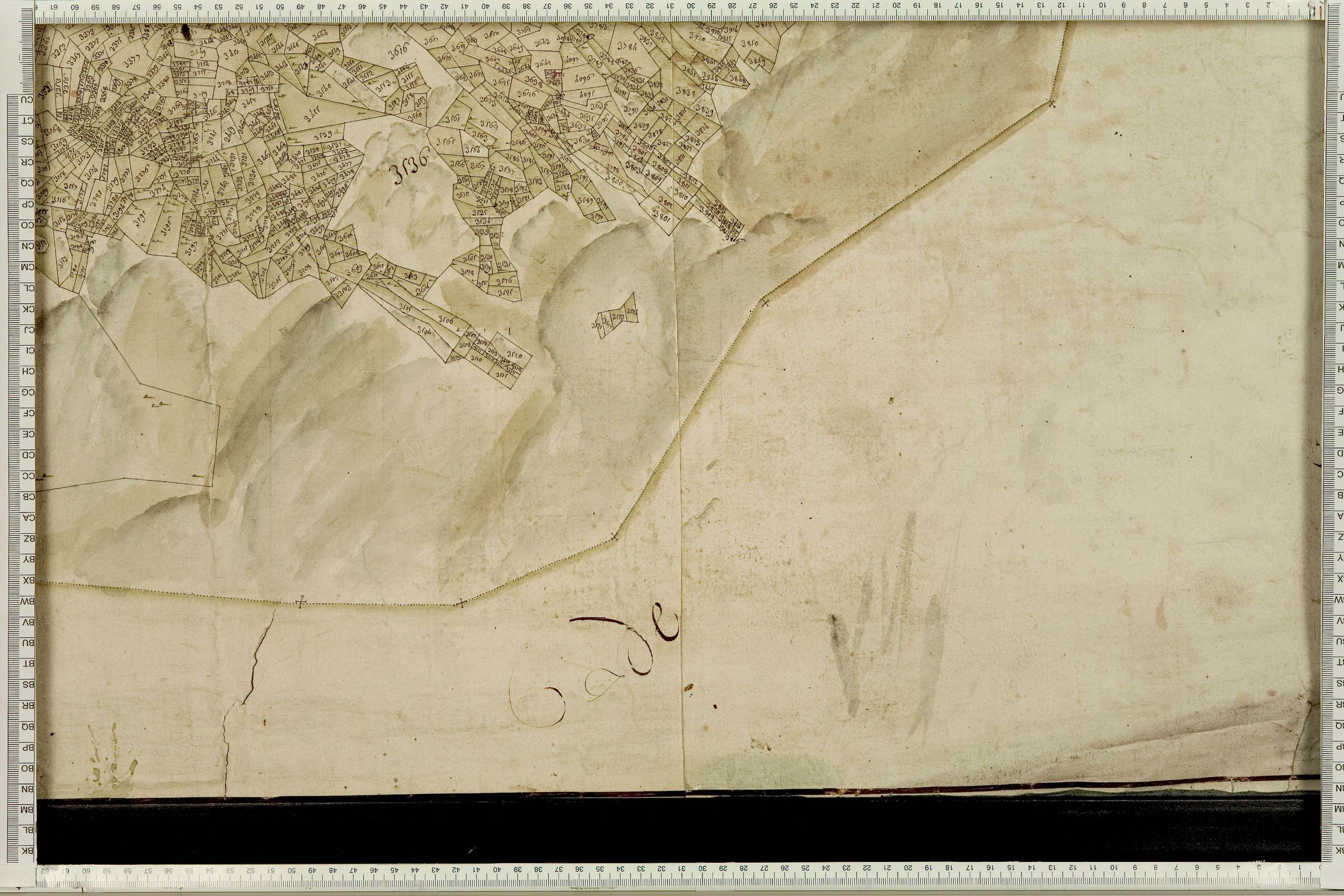 La Léchère - Copie de la mappe originale (plan cadastral) de la commune de Pussy. Signée Cocelli, directeur de la péréquation.