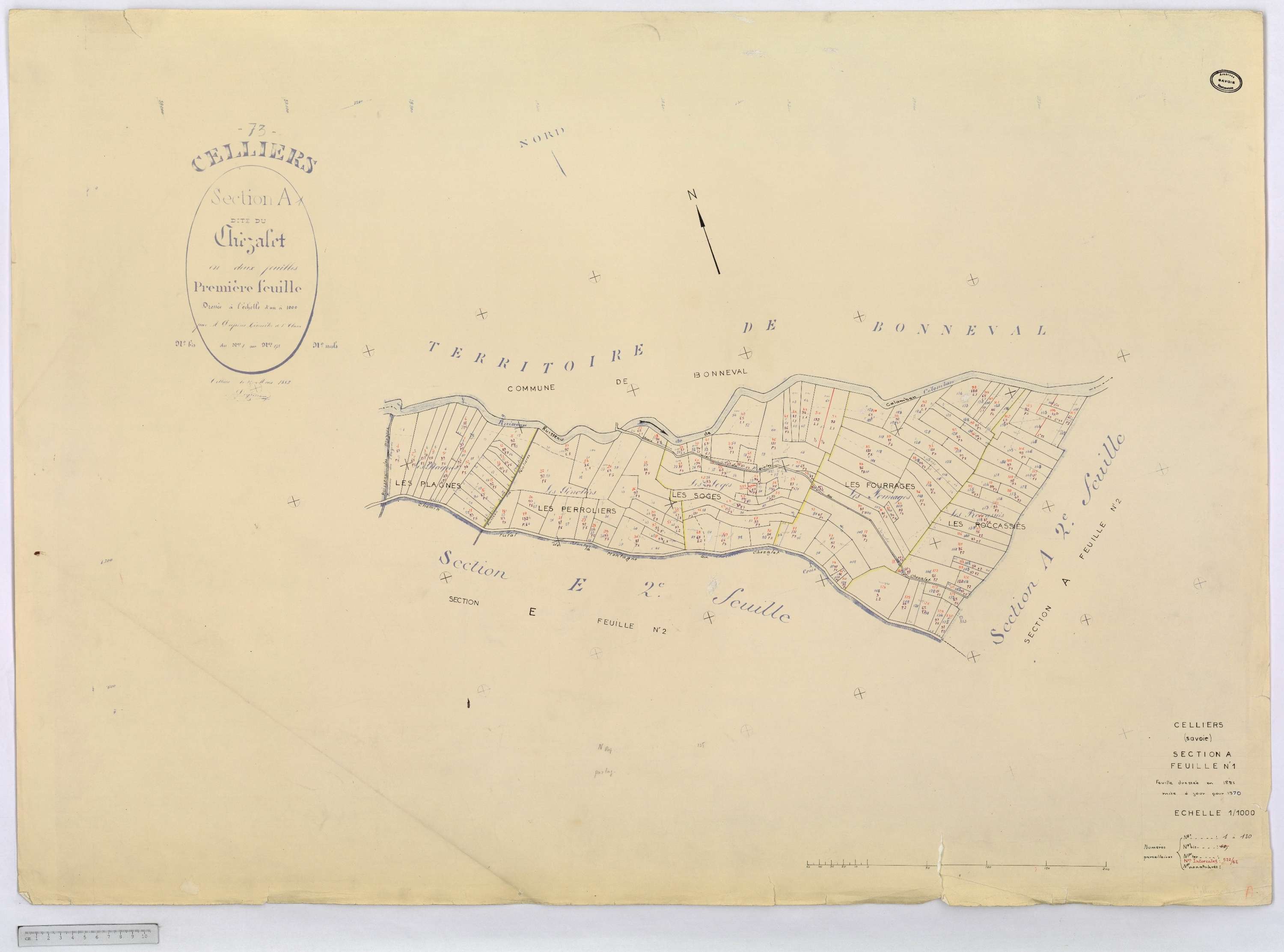 La Léchère - Cadastre rénové (1970).