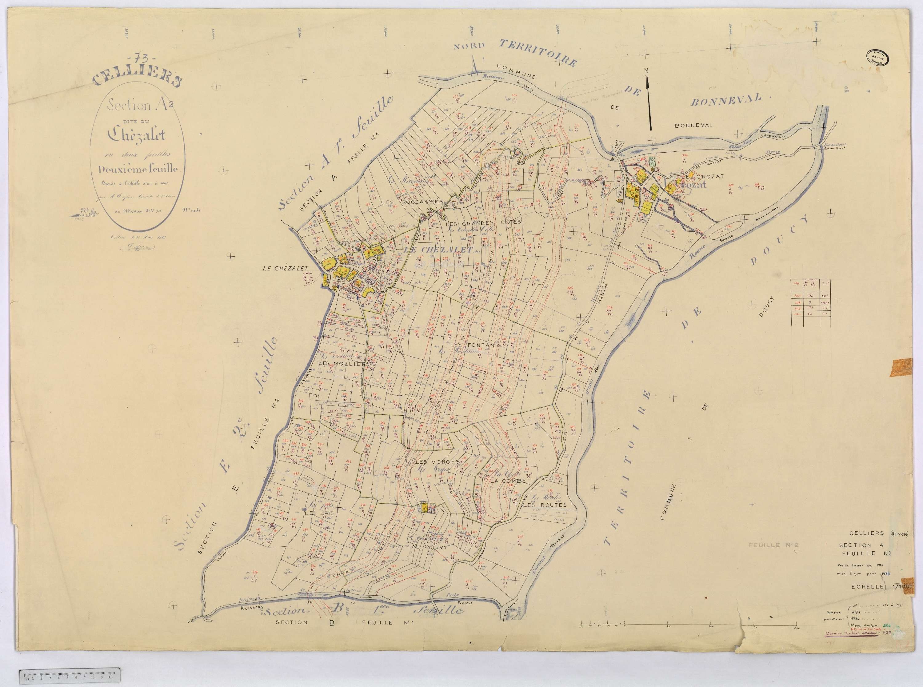 La Léchère - Cadastre rénové (1970).
