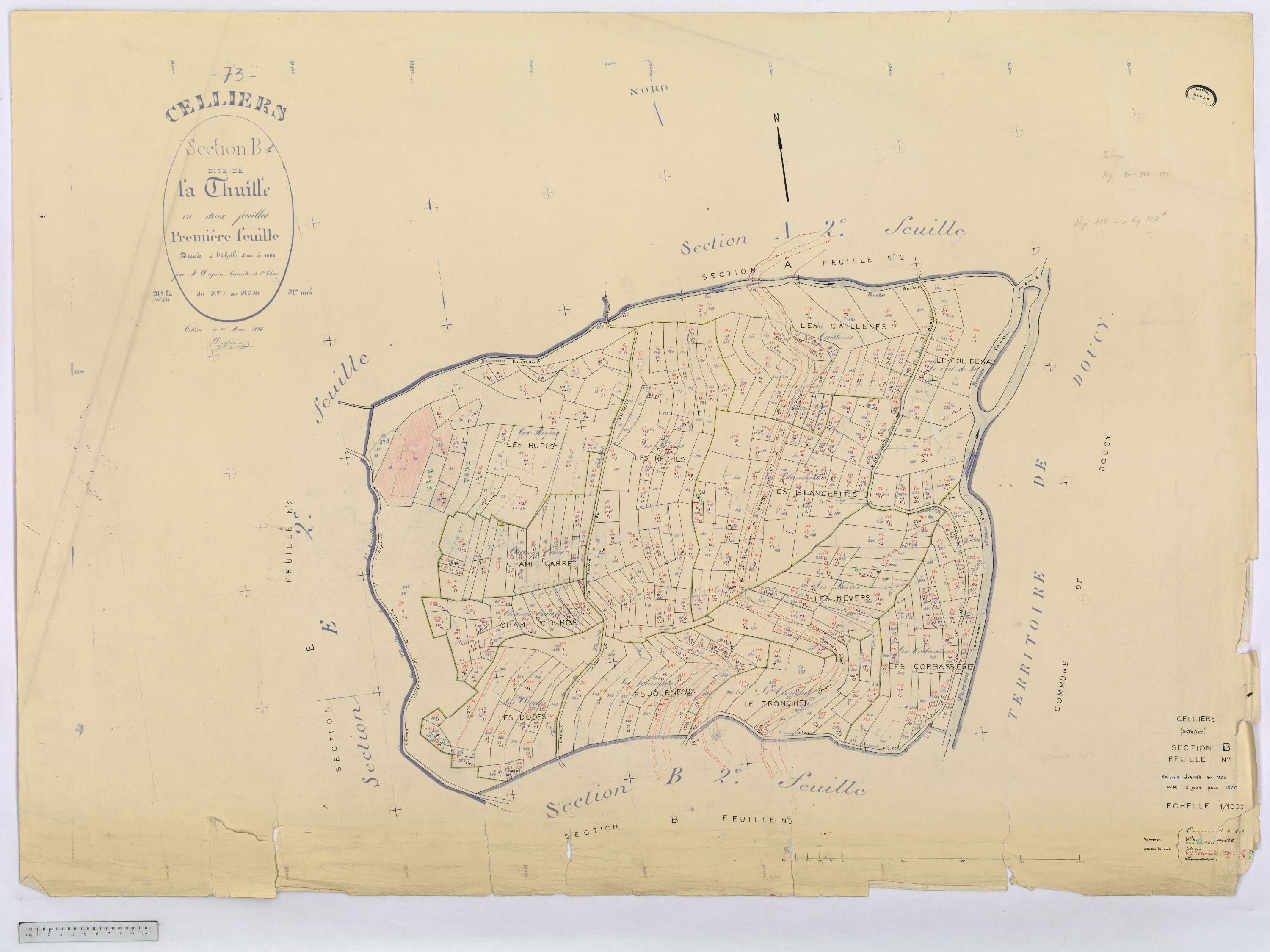 La Léchère - Cadastre rénové (1970).