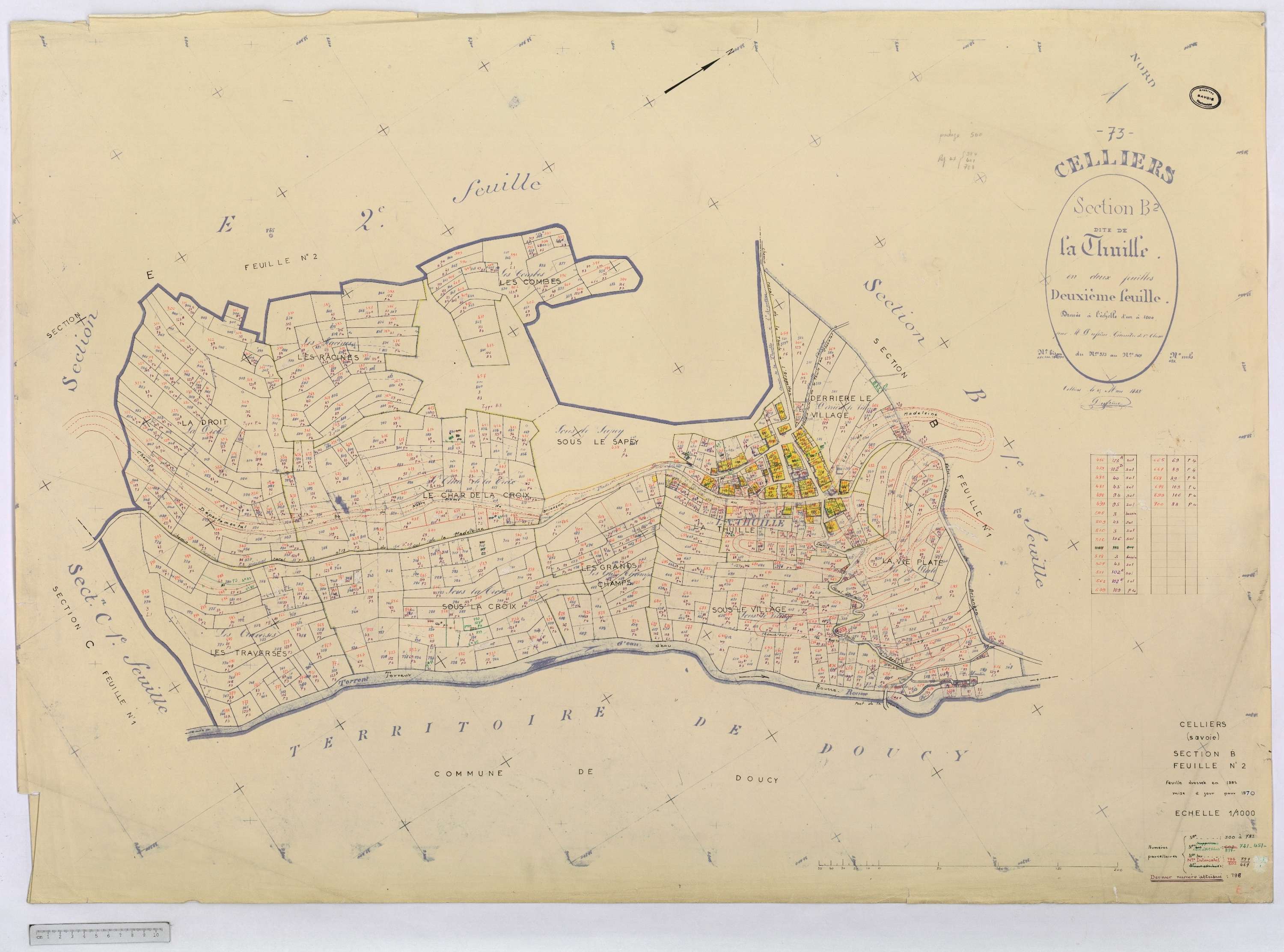La Léchère - Cadastre rénové (1970).