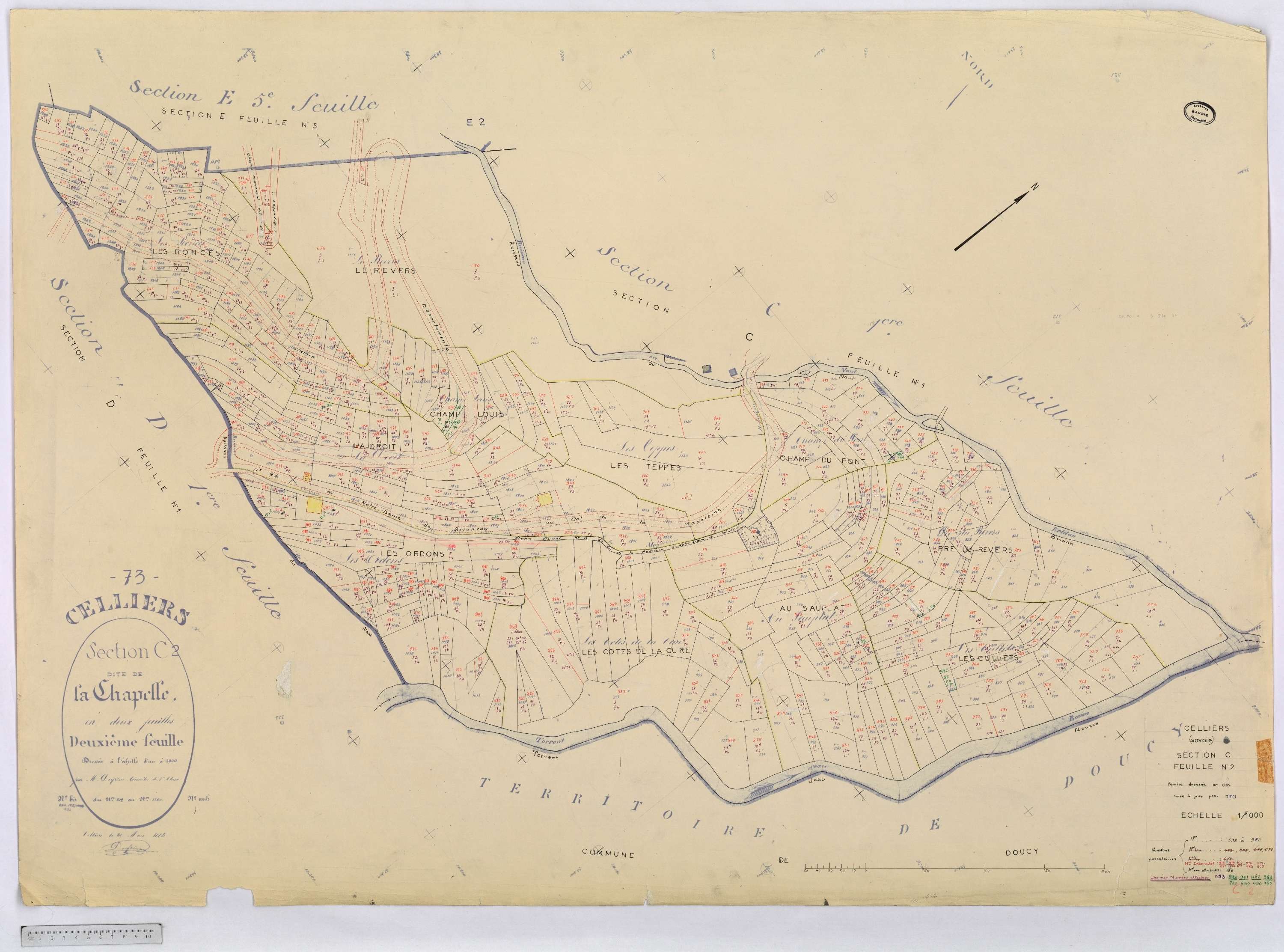 La Léchère - Cadastre rénové (1970).