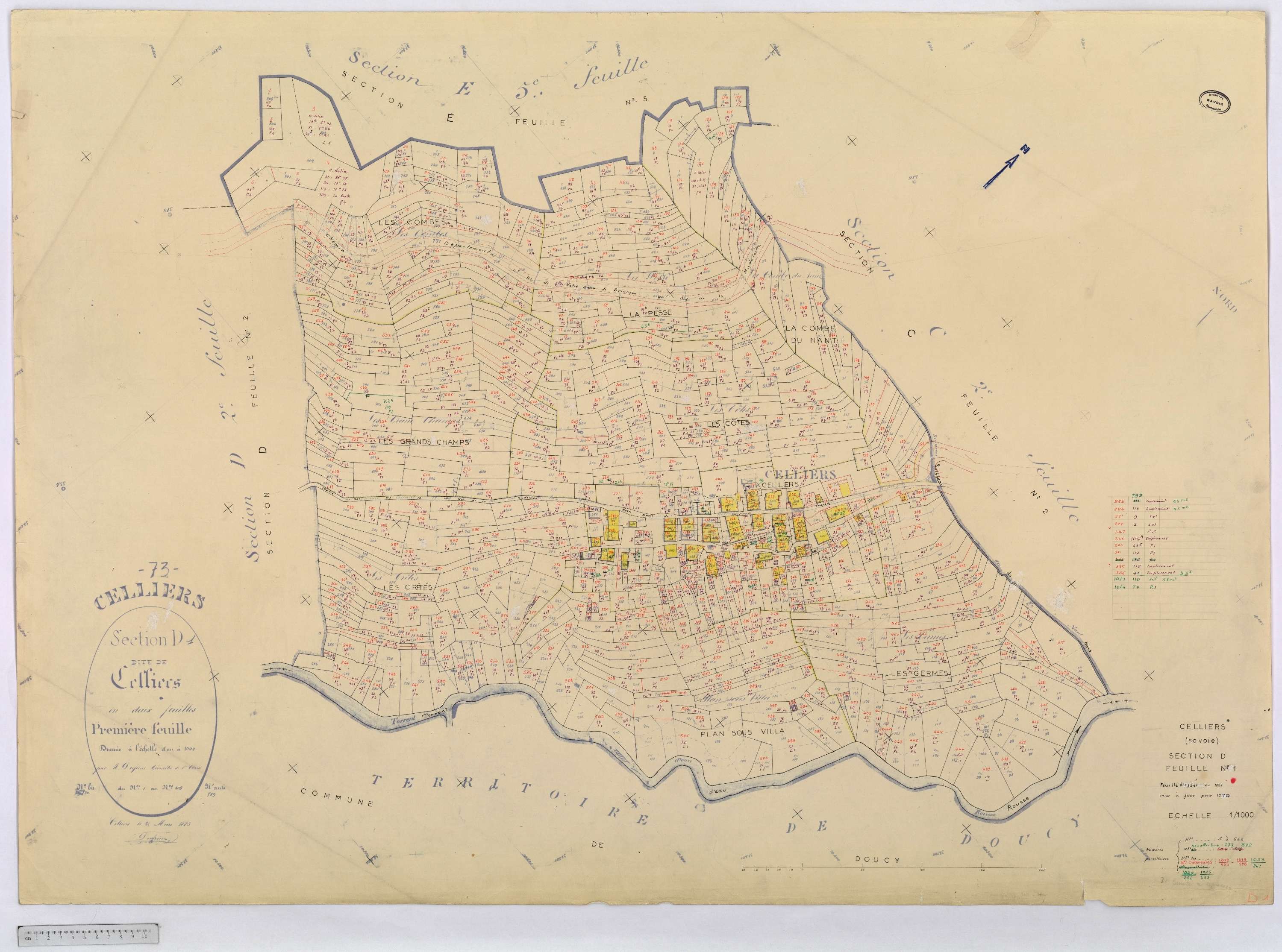 La Léchère - Cadastre rénové (1970).
