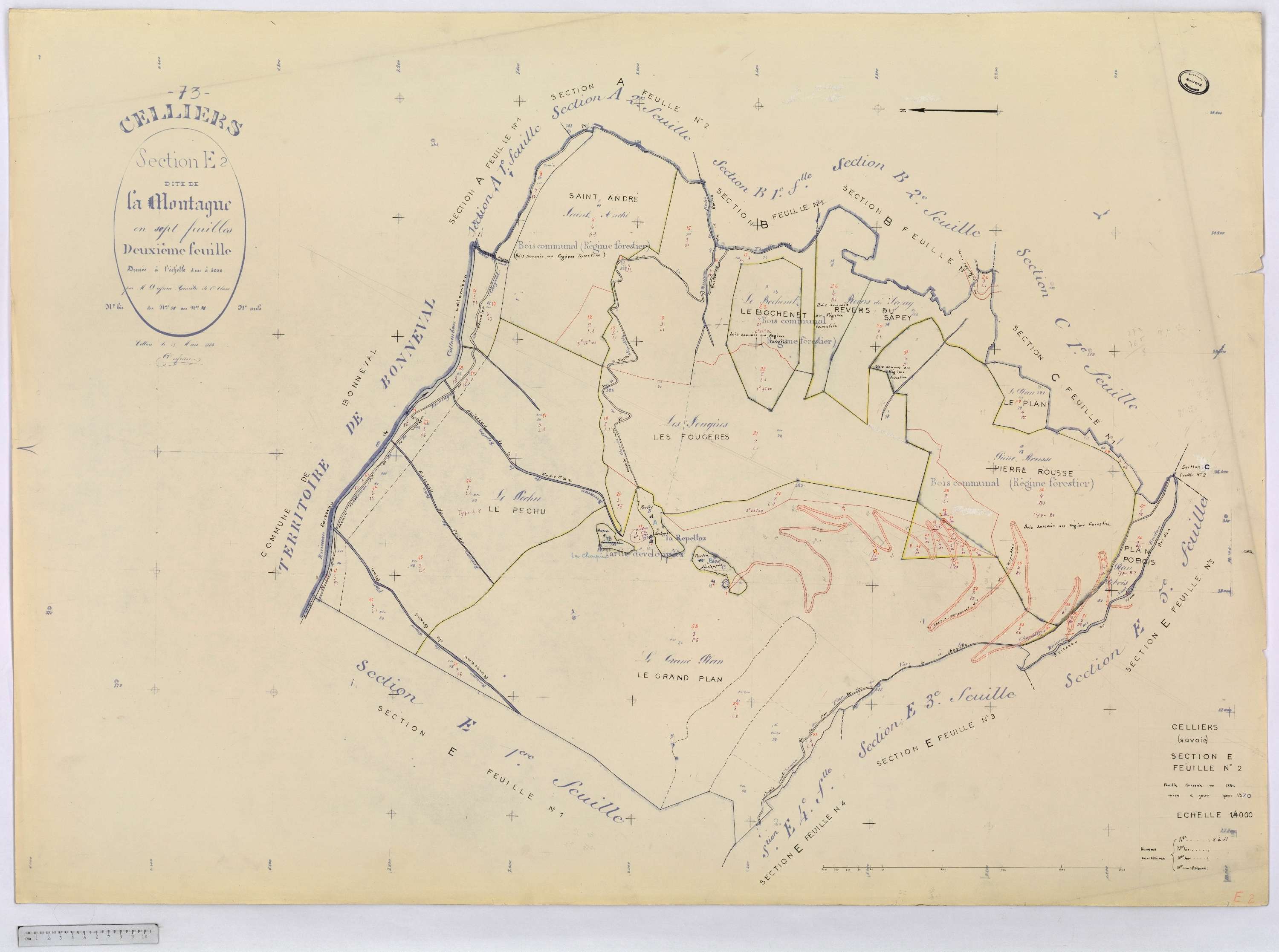 La Léchère - Cadastre rénové (1970).