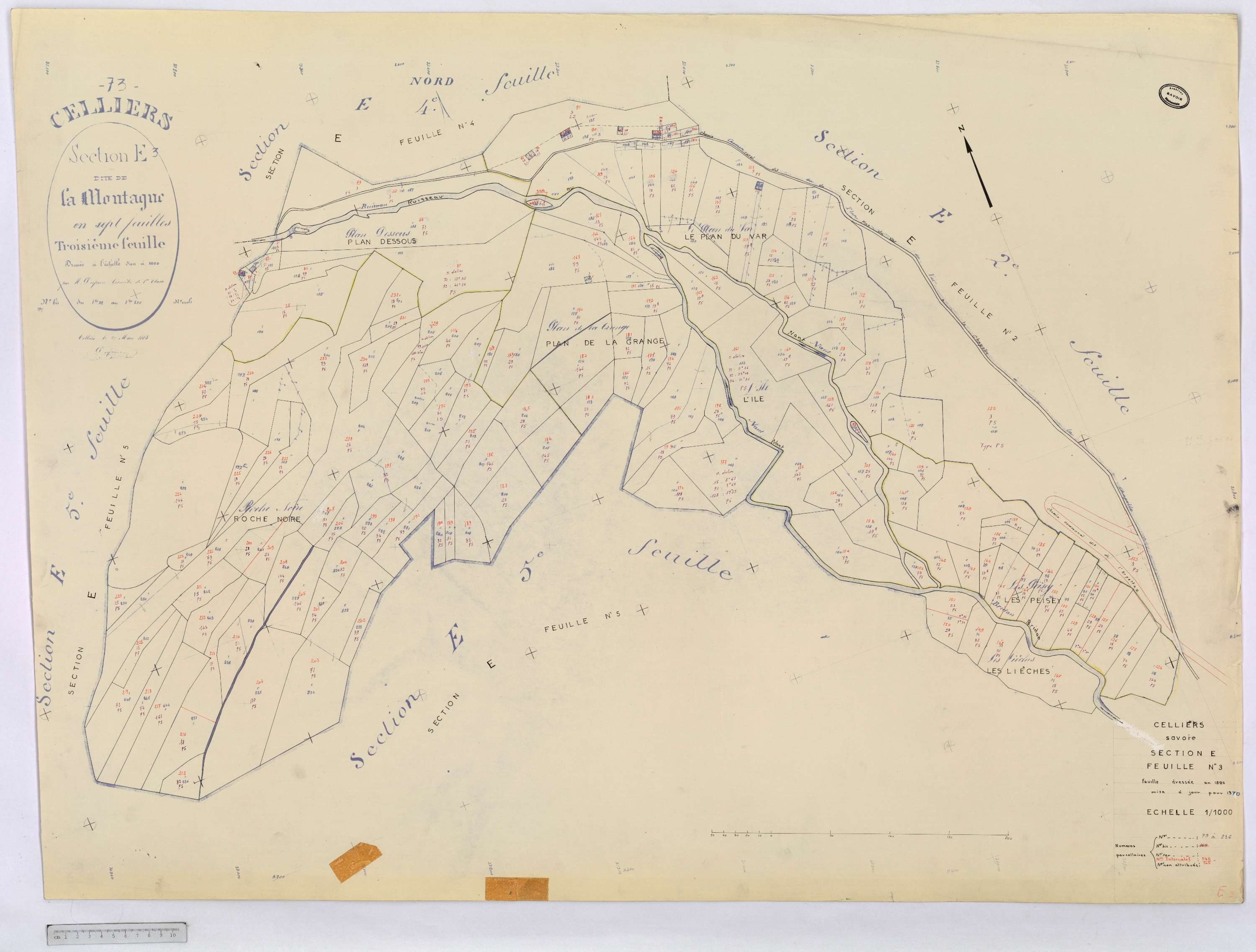 La Léchère - Cadastre rénové (1970).