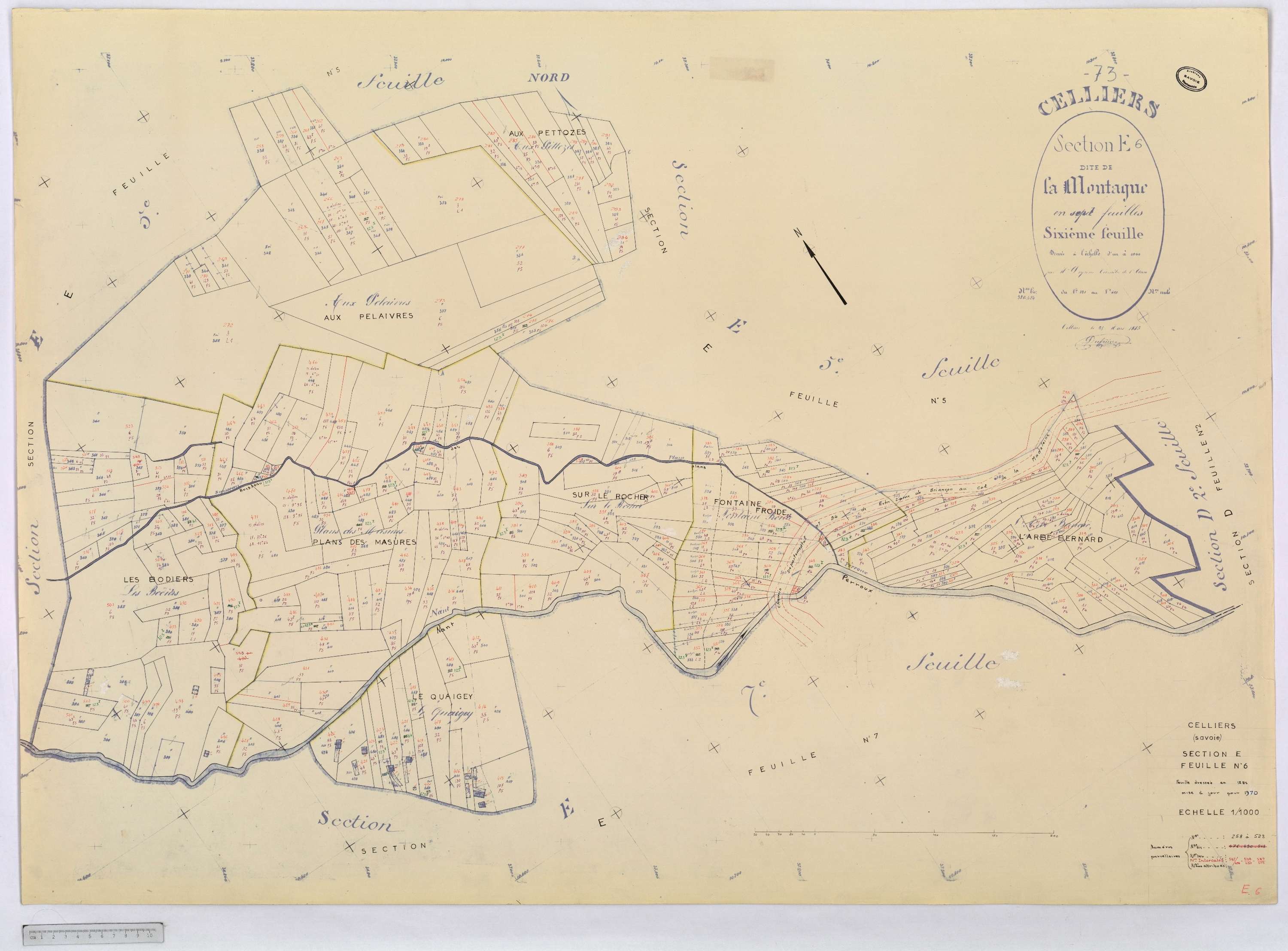 La Léchère - Cadastre rénové (1970).