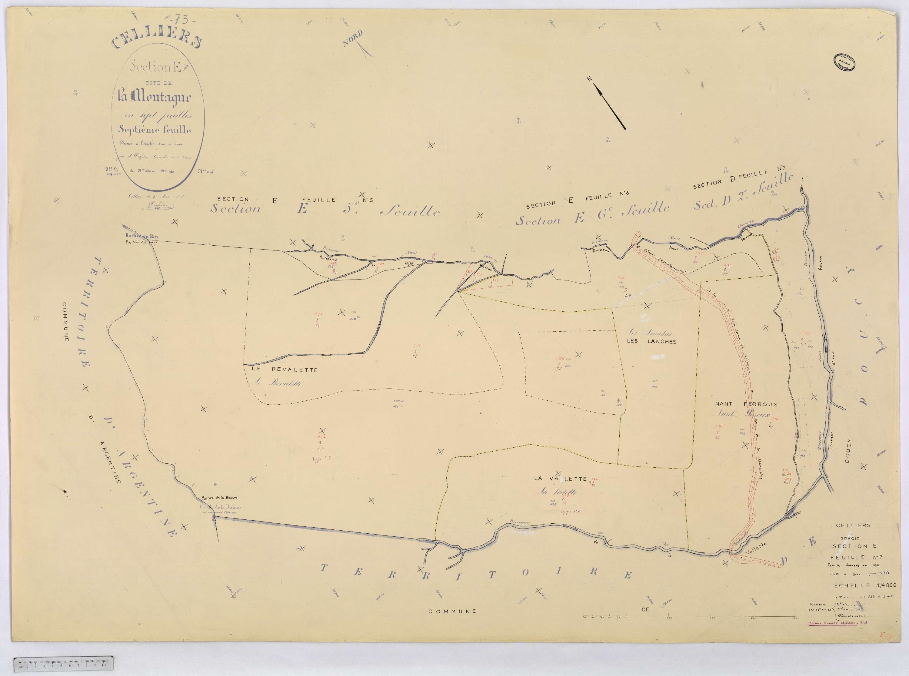 La Léchère - Cadastre rénové (1970).