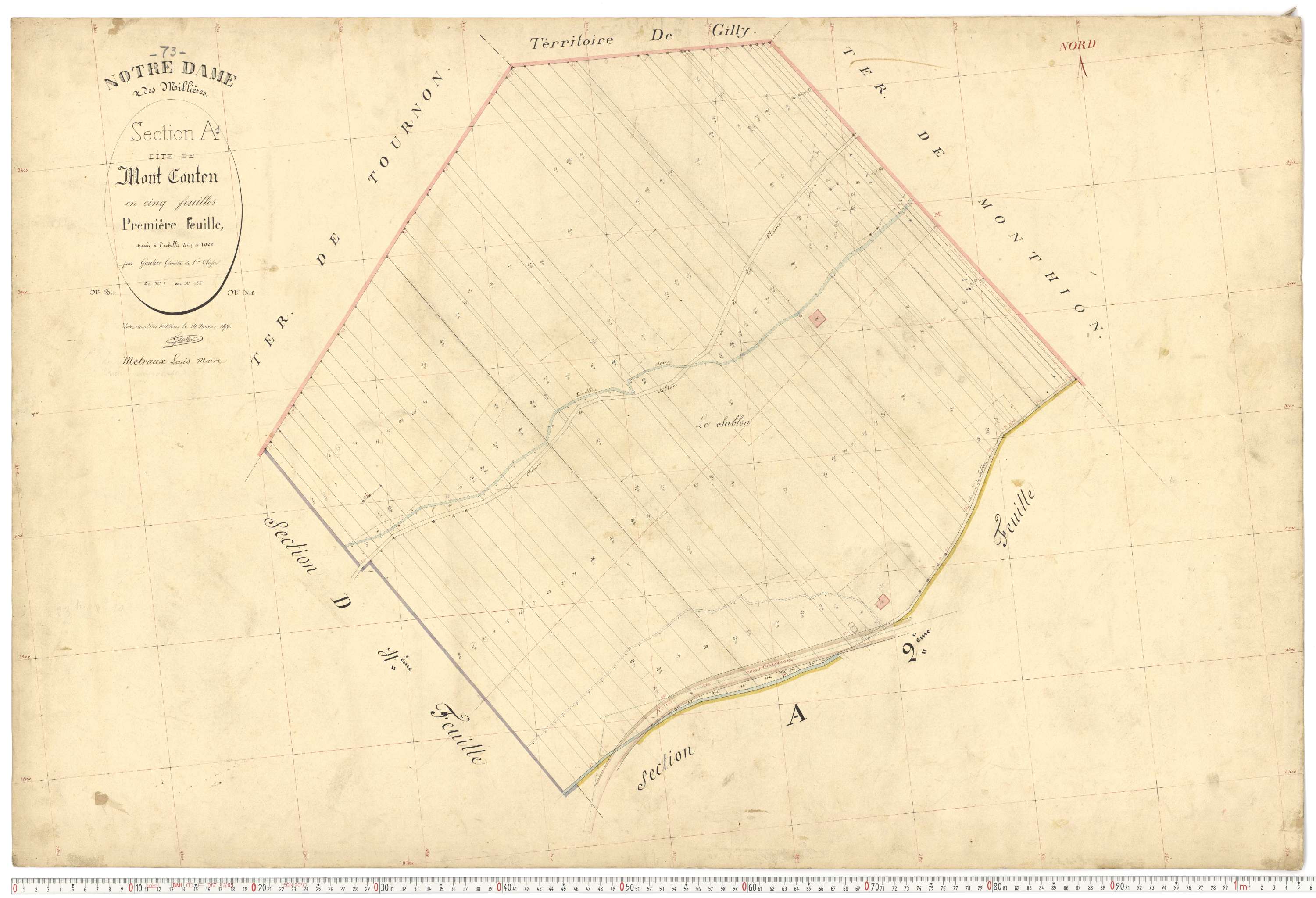 Notre-Dame-des-Millières - Plans cadastraux du premier cadastre français.