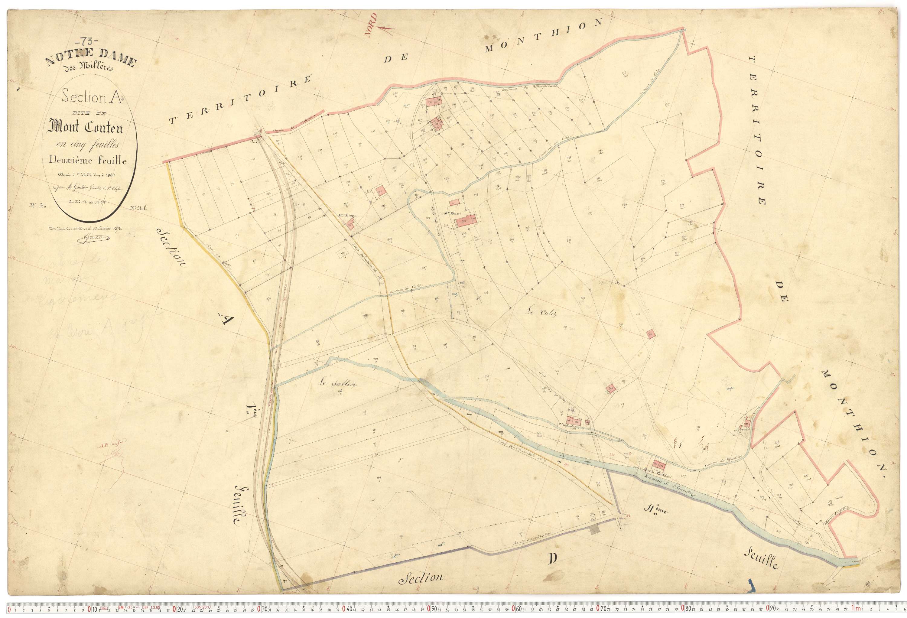 Notre-Dame-des-Millières - Plans cadastraux du premier cadastre français.