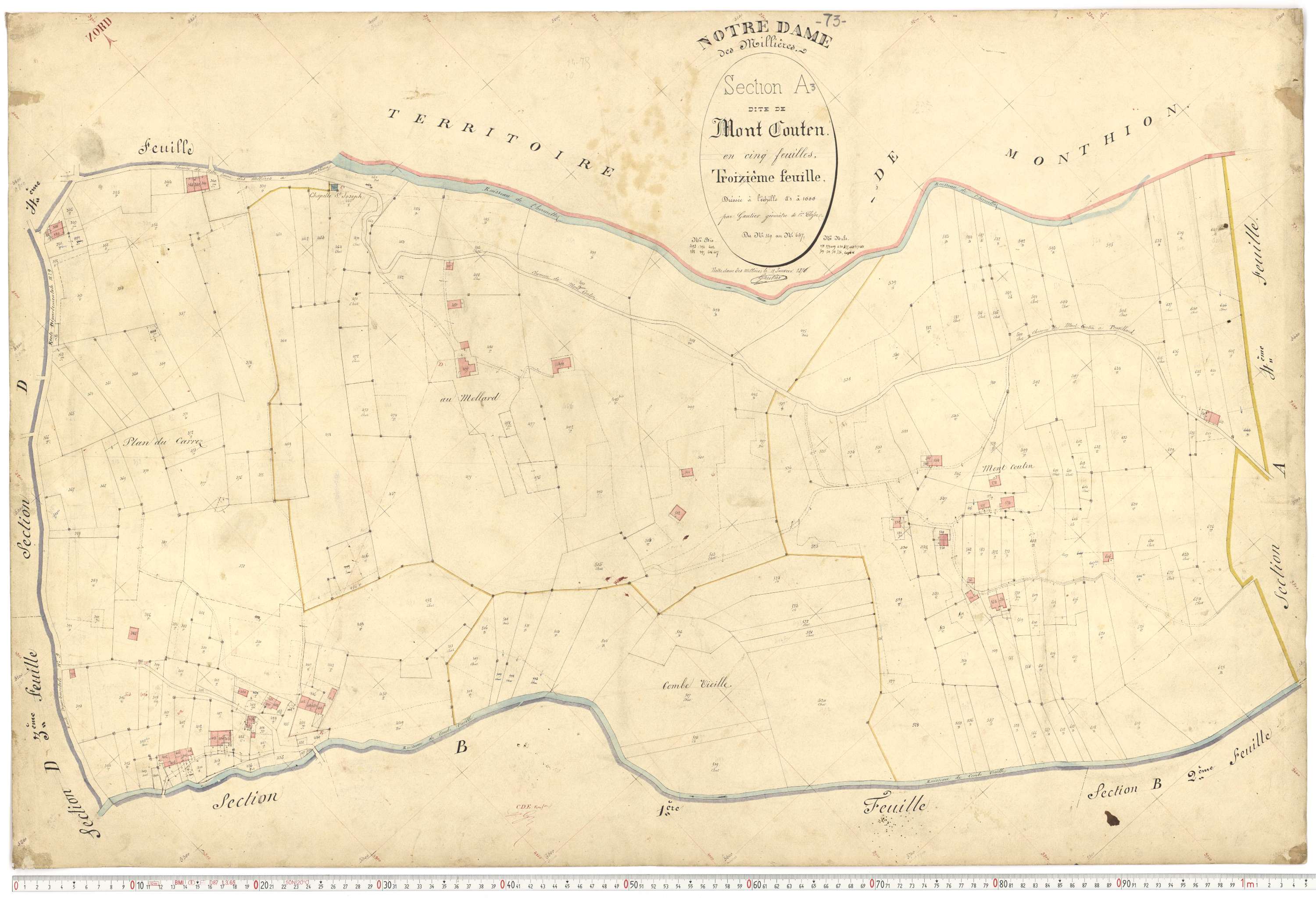 Notre-Dame-des-Millières - Plans cadastraux du premier cadastre français.
