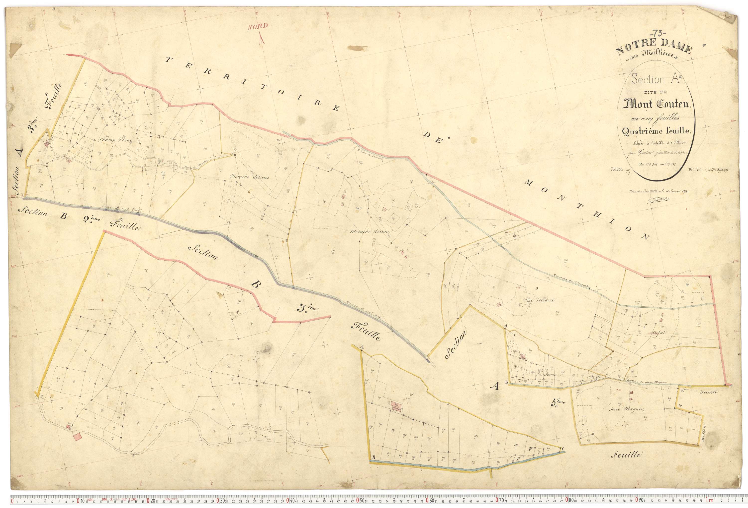 Notre-Dame-des-Millières - Plans cadastraux du premier cadastre français.