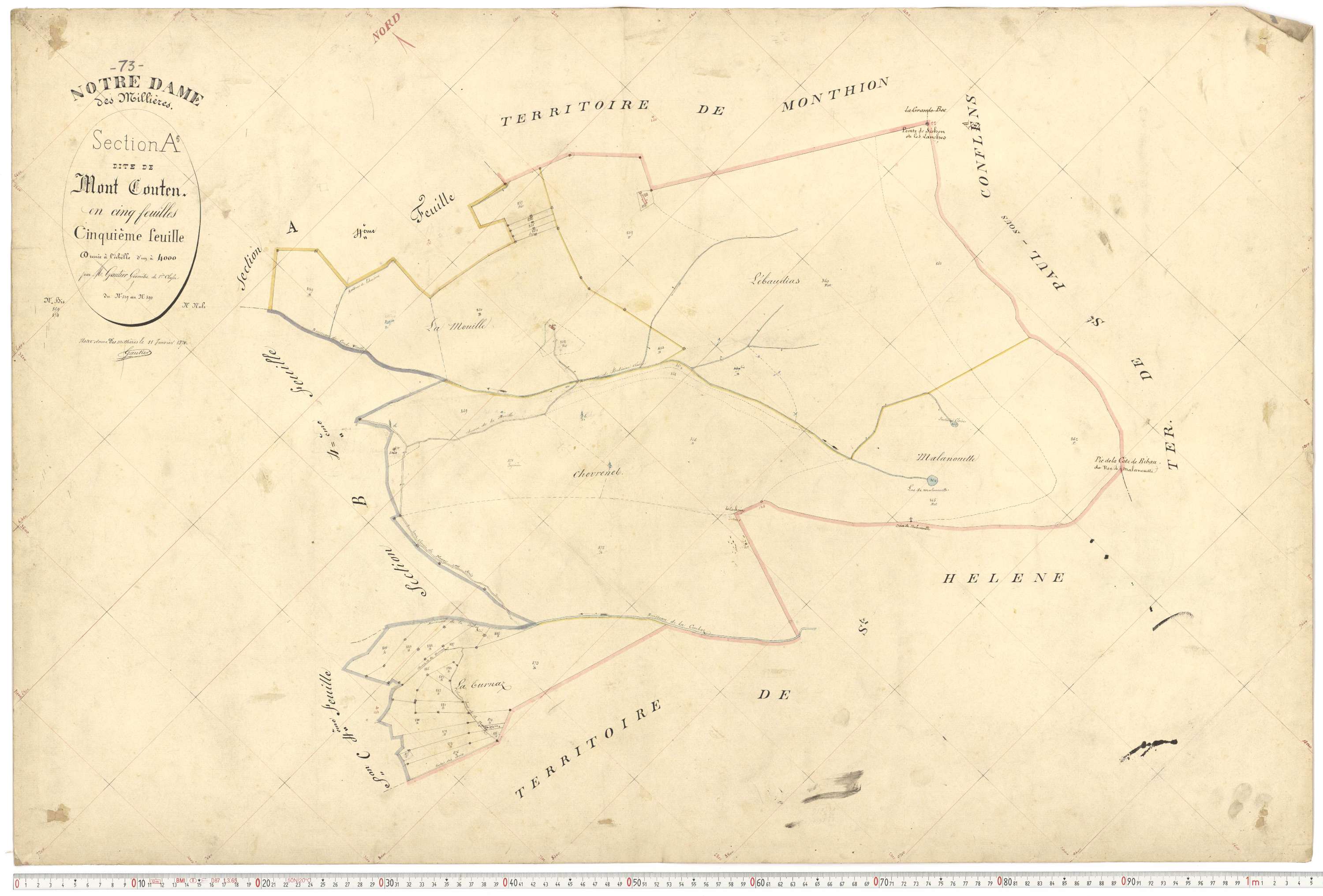 Notre-Dame-des-Millières - Plans cadastraux du premier cadastre français.