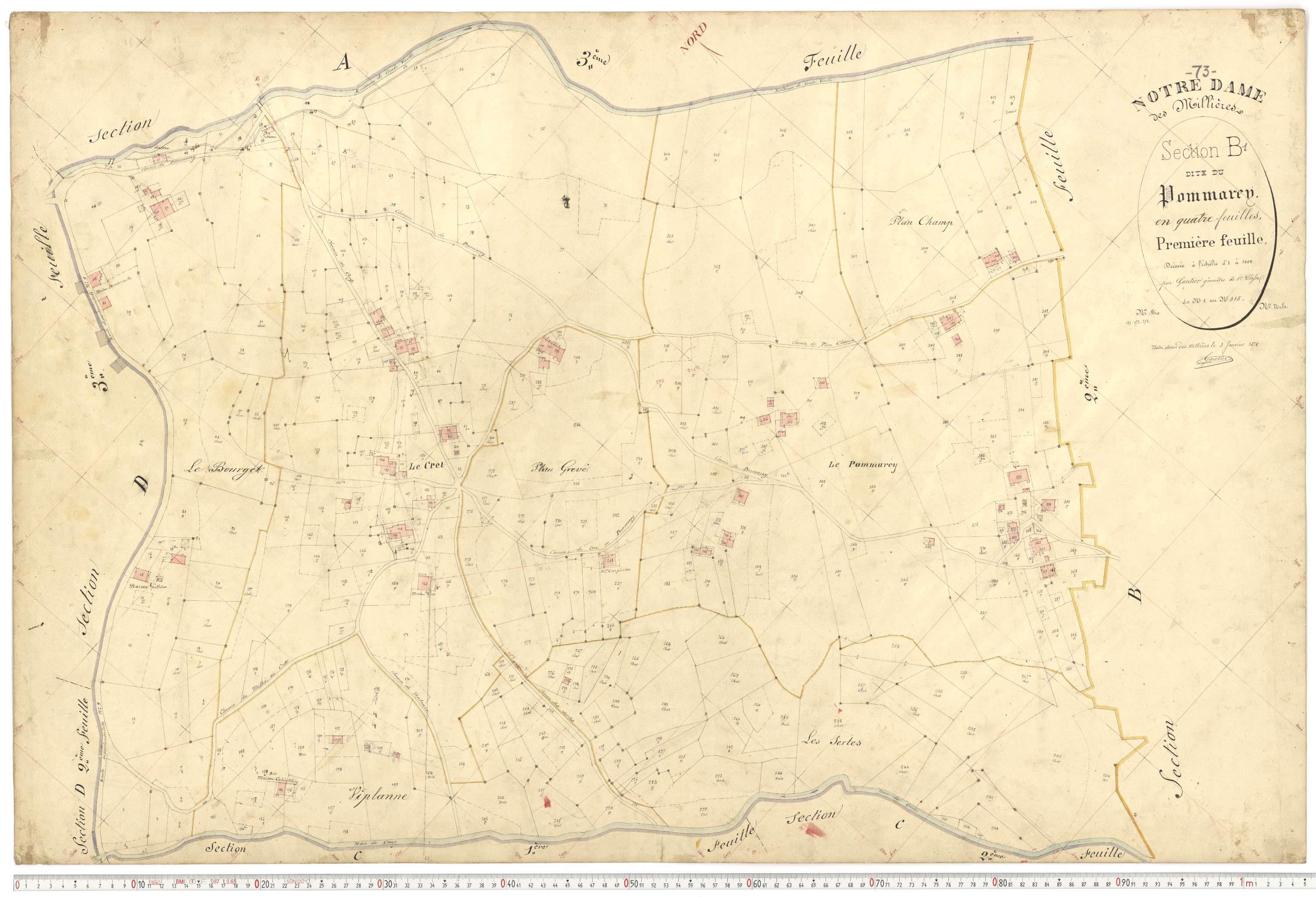 Notre-Dame-des-Millières - Plans cadastraux du premier cadastre français.