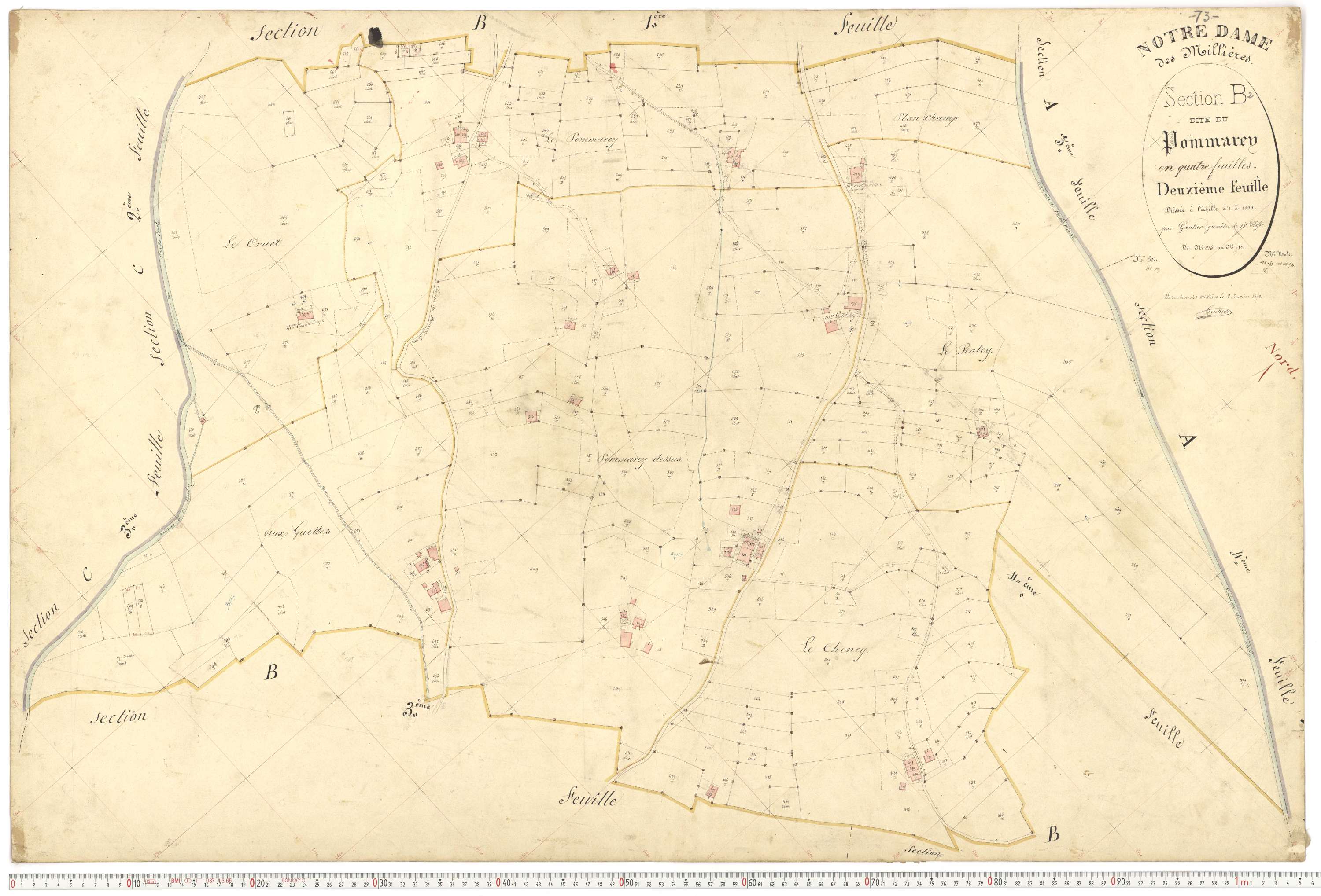 Notre-Dame-des-Millières - Plans cadastraux du premier cadastre français.