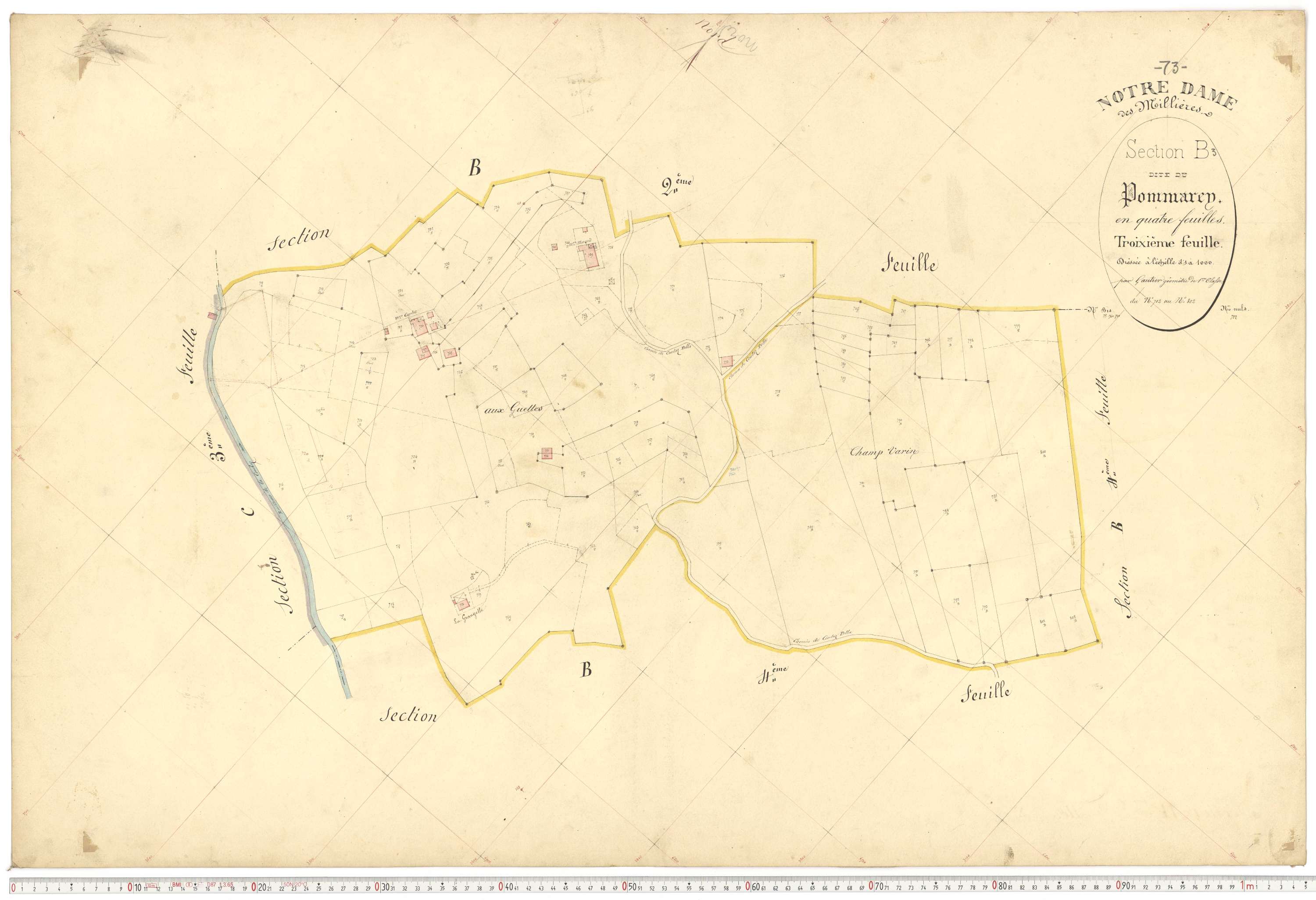 Notre-Dame-des-Millières - Plans cadastraux du premier cadastre français.