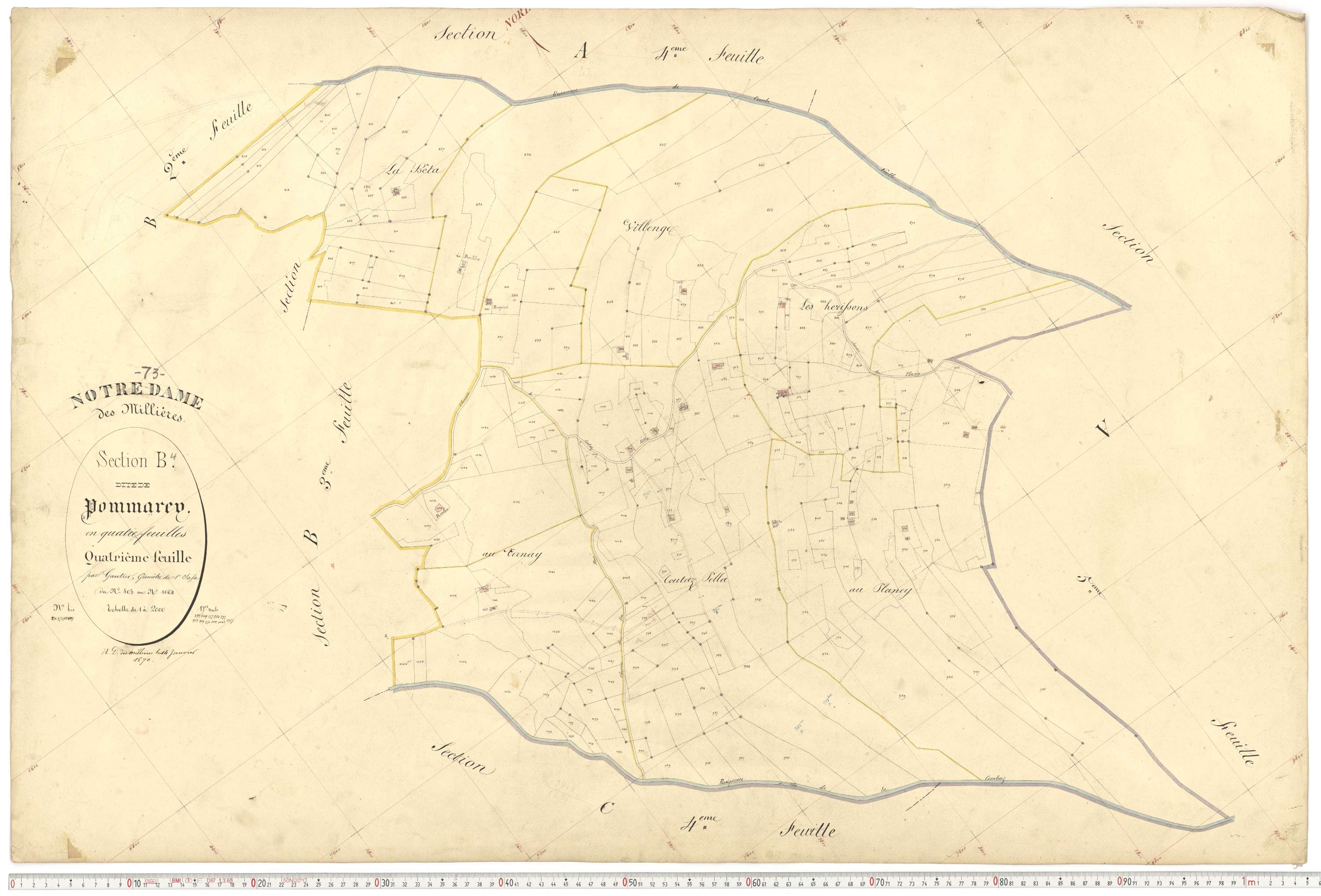 Notre-Dame-des-Millières - Plans cadastraux du premier cadastre français.
