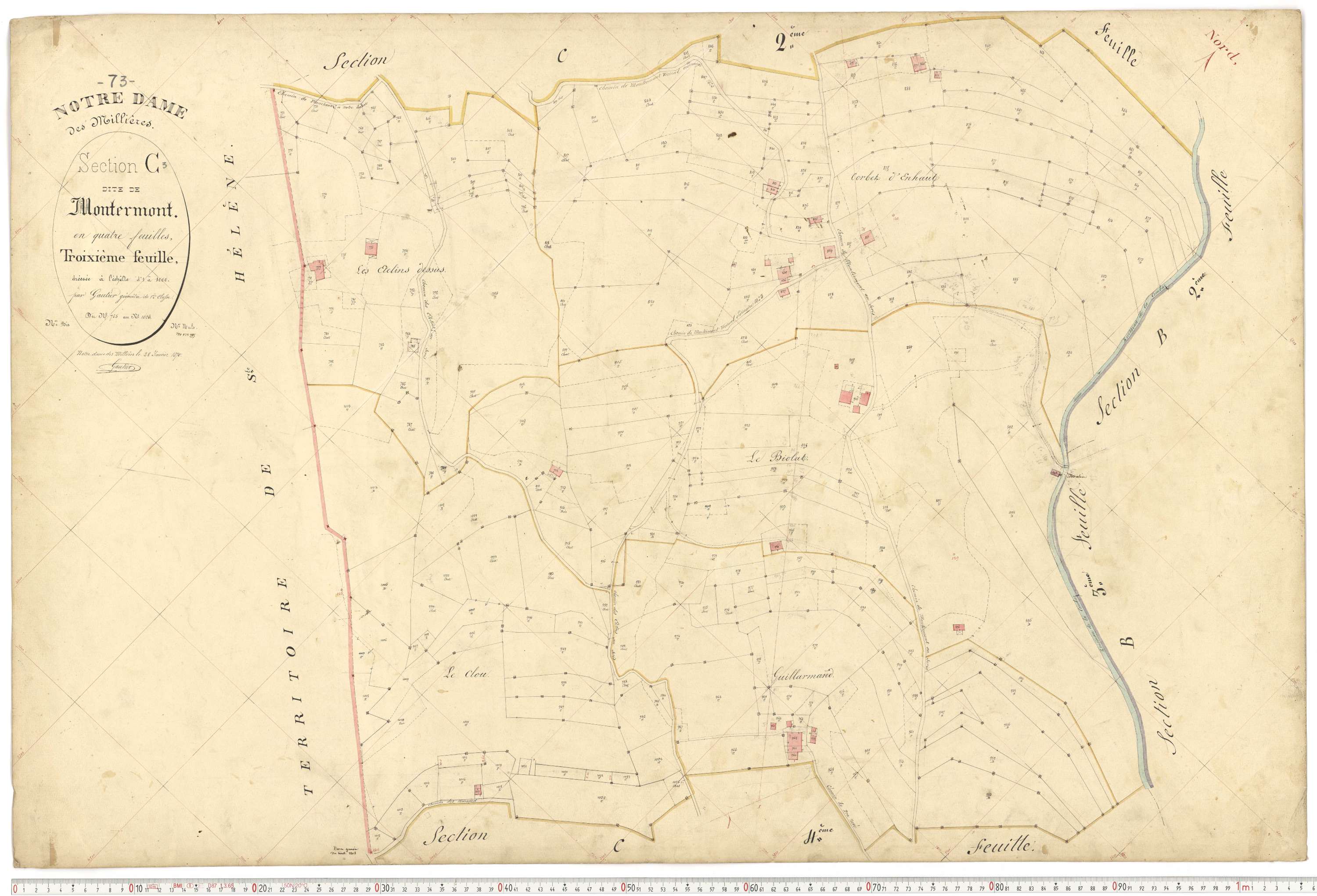 Notre-Dame-des-Millières - Plans cadastraux du premier cadastre français.